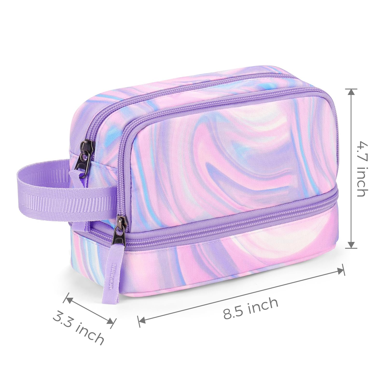 Choco Mocha Purple Pencil Case for Girls, Large Soft Zipper Pencil Pouch for Teen Girls, Pencil Bag