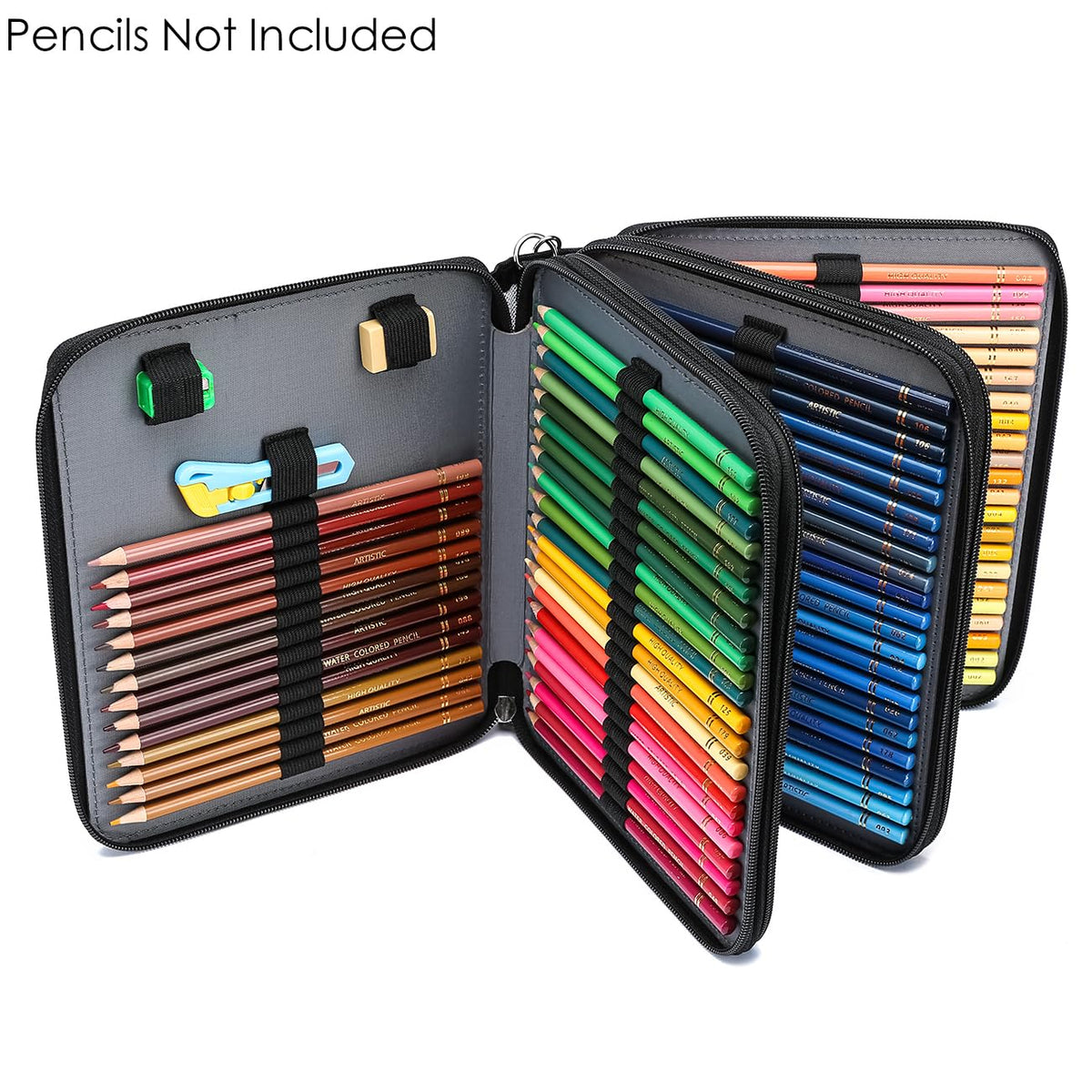 YOUNGCOL Colored Pencil Case - 120 Slots Pencil Holder with Handle Strap Large Capacity Pencil