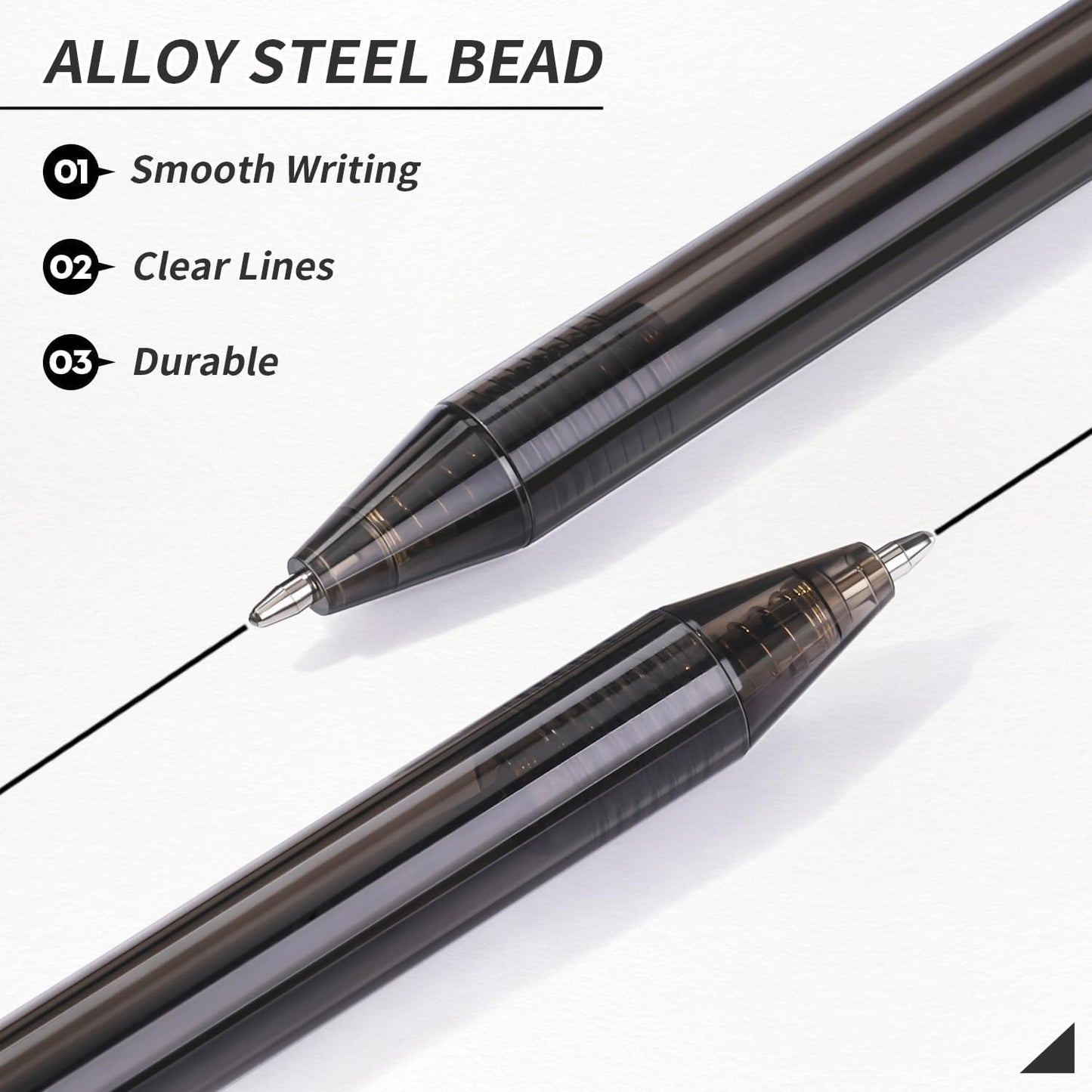 Sikao Black Pens Bulk, 60 Pack Retractable Ballpoint Pens Black Ink