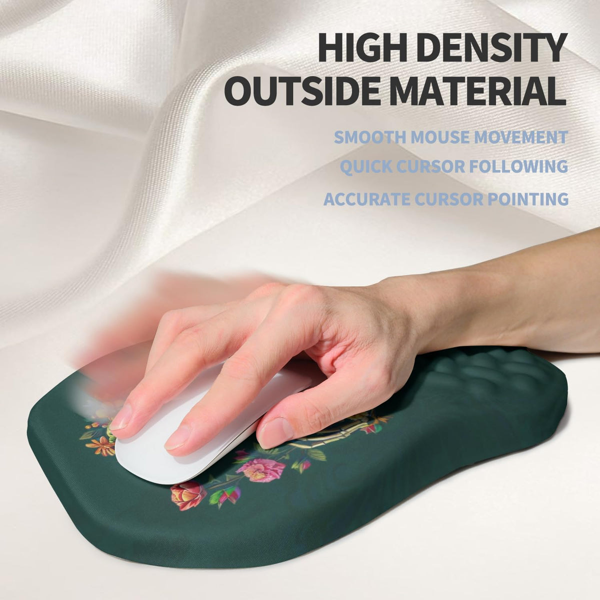 Gleamtide Ergonomic Raised Mouse Pad Wrist Support with Bilateral Slope Memory Foam Mousepad for