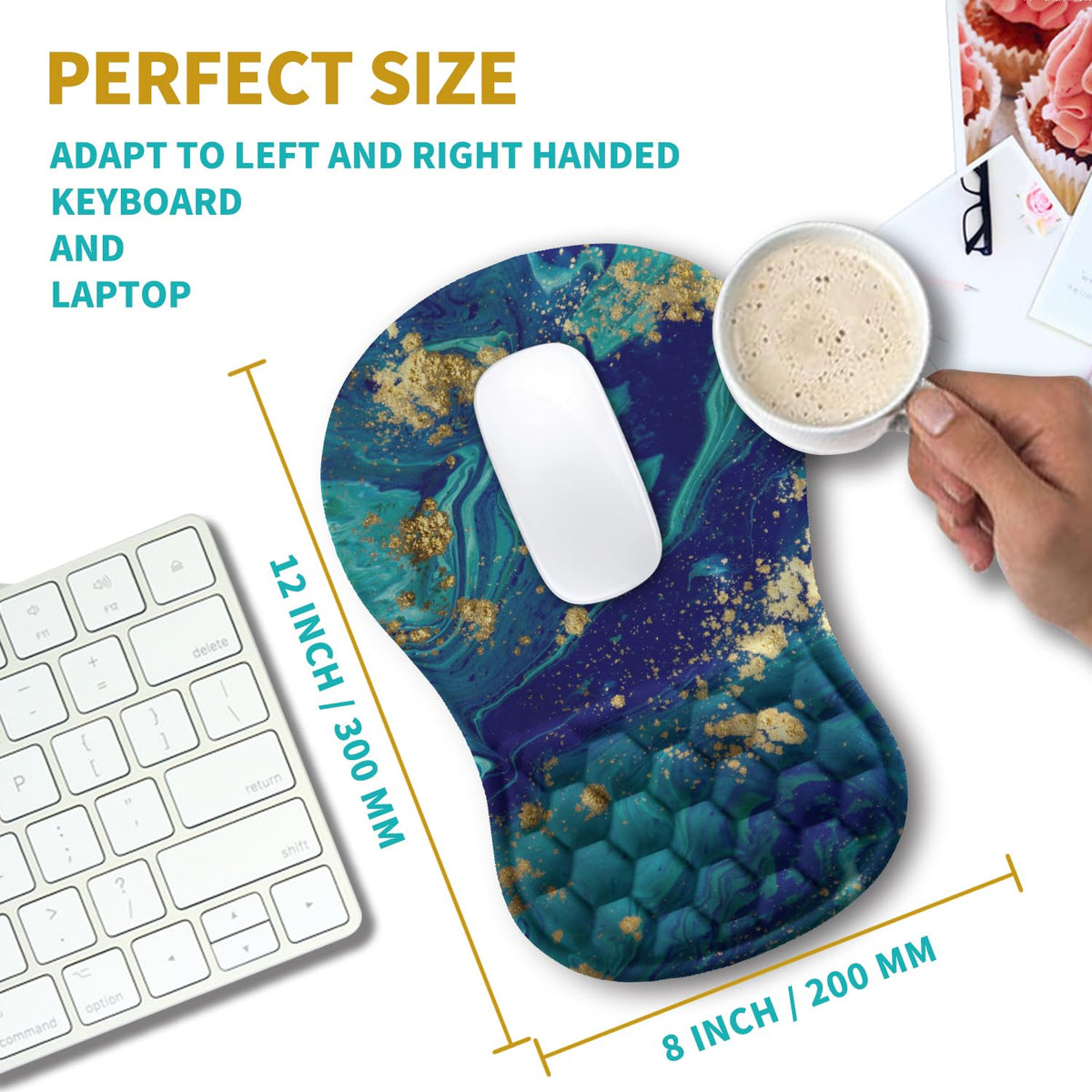 Hokafenle Ergonomic Mouse Pad Wrist Support, Wrist Rest Mousepad for Carpal Tunnel Pain Relief with