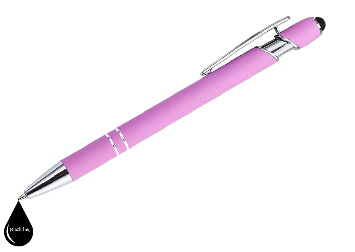 ExpressDesigns™ - Pastel Premium Custom Pens with Stylus | Personalized Soft-Touch Metal Printed