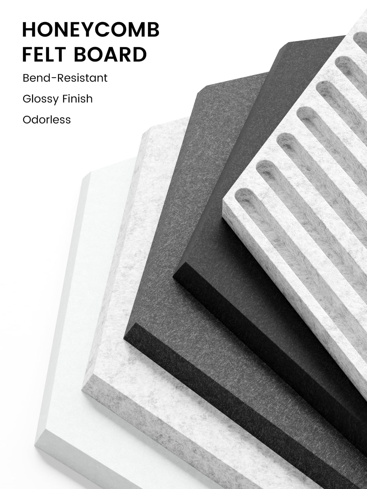 Fluxynara 10-Pack Hexagon Cork Board Alternative, Concrete Echo