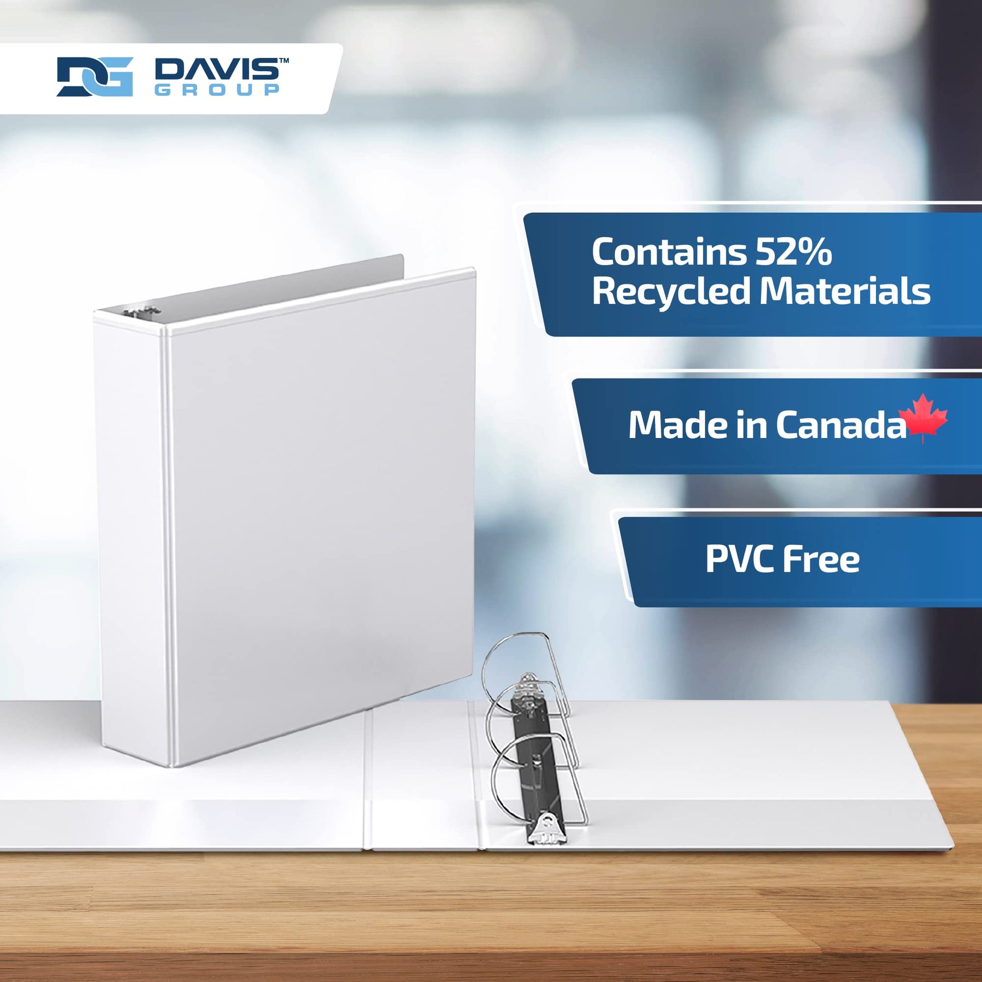Easyview 3-Ring Binder, Clear-View Cover, 2" D Rings, White, 6 Pack