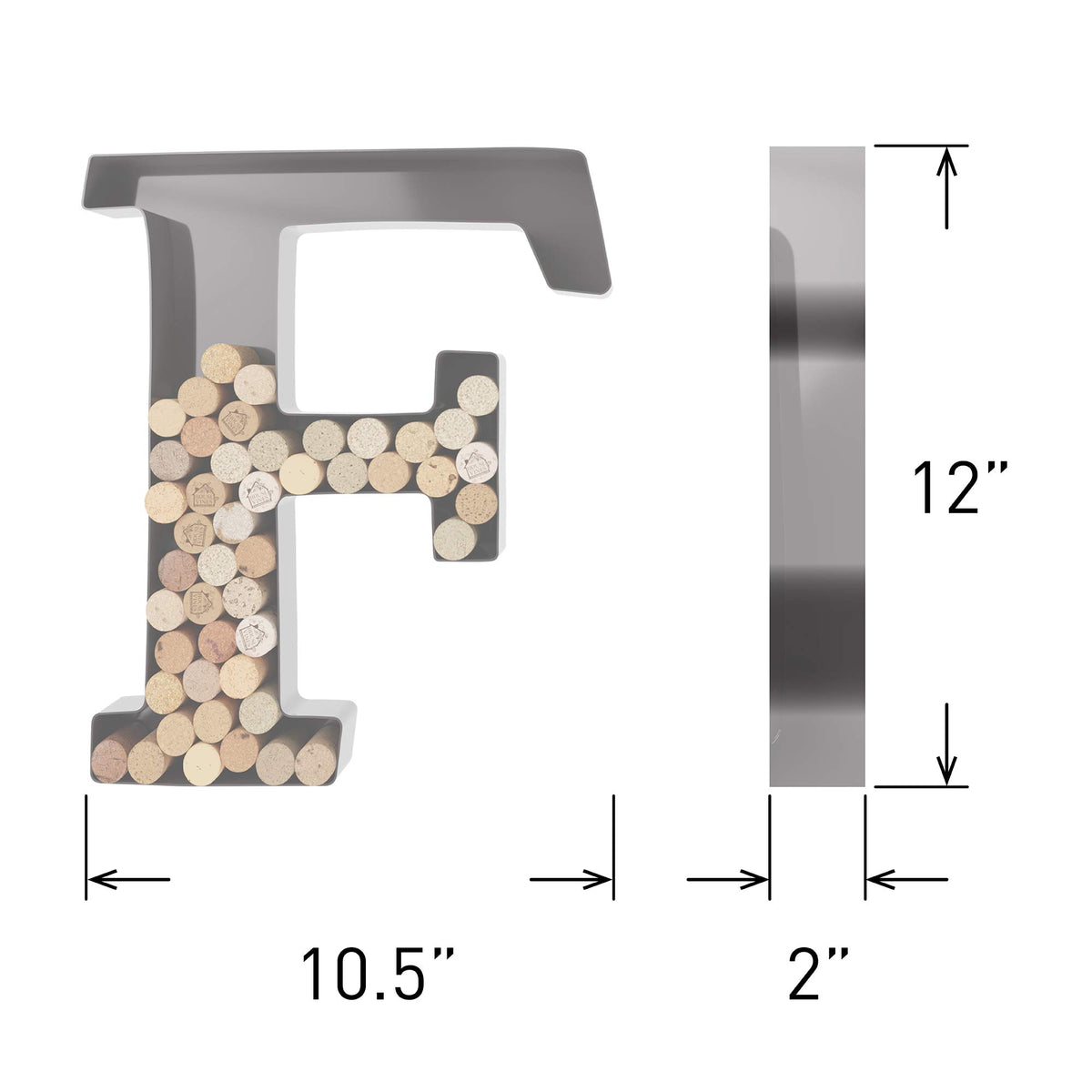 HouseVines Wine Letter Cork Holders Metal Monogram Art Wall Decor Individual A-Z Gifts for Wine
