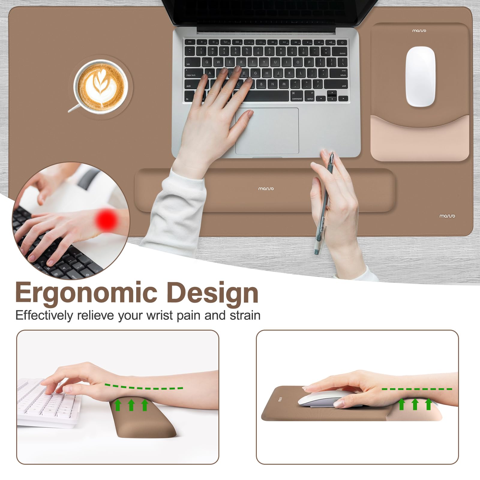 MOSISO Keyboard Mouse Pad Set, Large Gaming Mouse Pad&Keyboard Wrist Rest