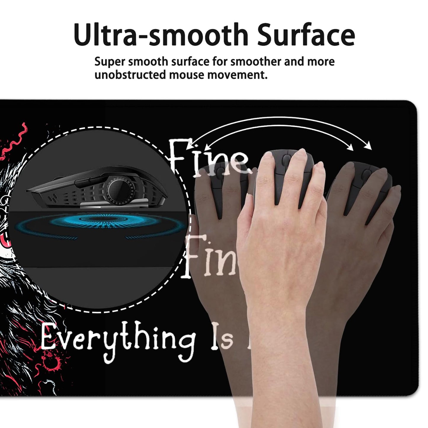 Large Mouse Pad, 31.5 x 11.8in Extended Gaming Mouse Pad with Stitched Edges, XXL Mousepad