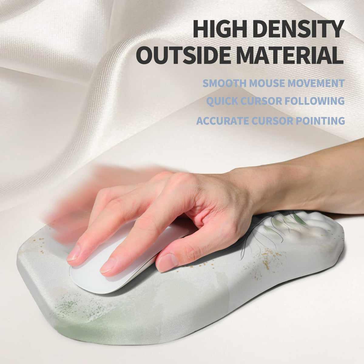 Gleamtide Ergonomic Raised Mouse Pad Wrist Support with Bilateral Slope Memory Foam Mousepad for