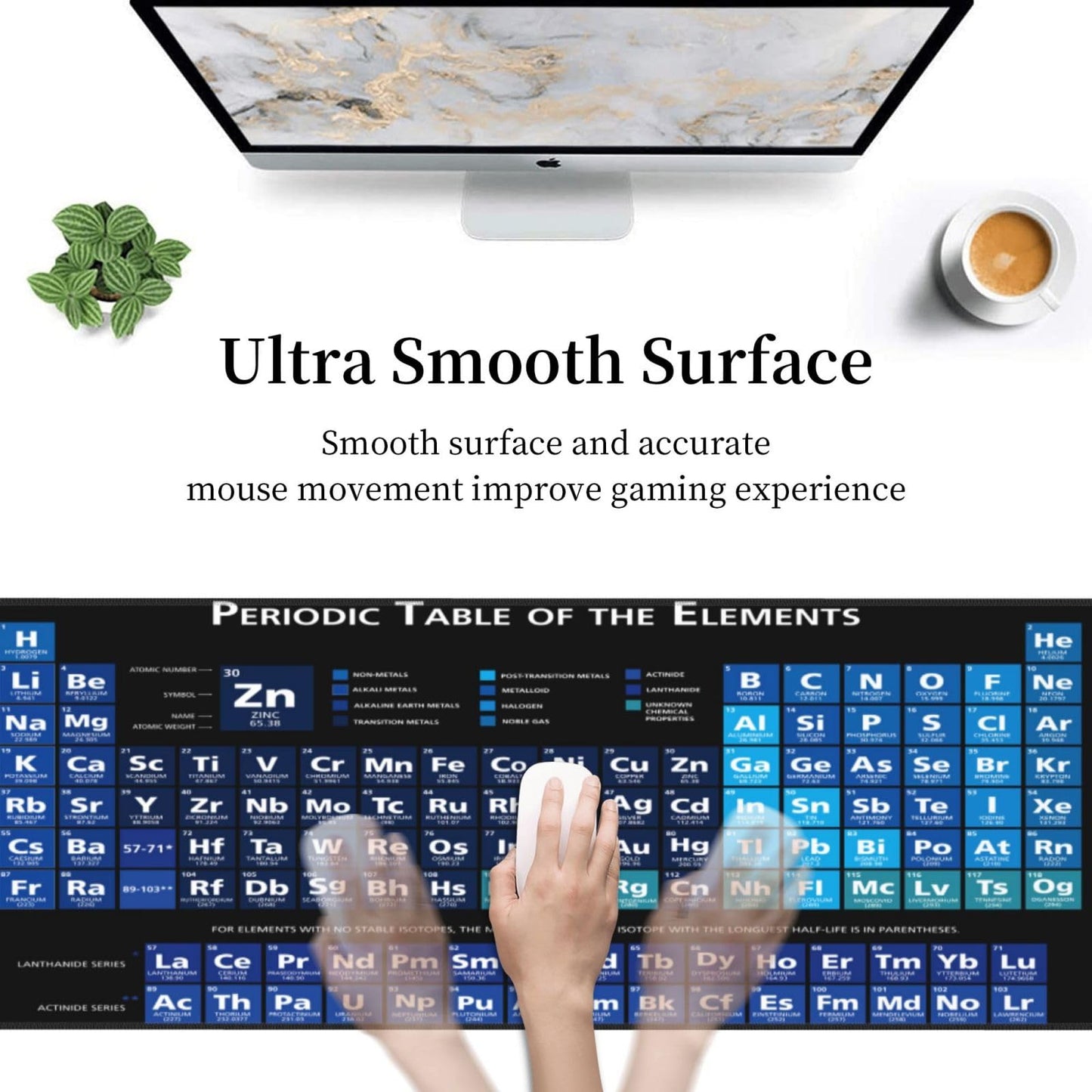 Sigouyinei Extra Large Desk Pad 31.5x12in Office Gaming Non-Slip Mouse Pad