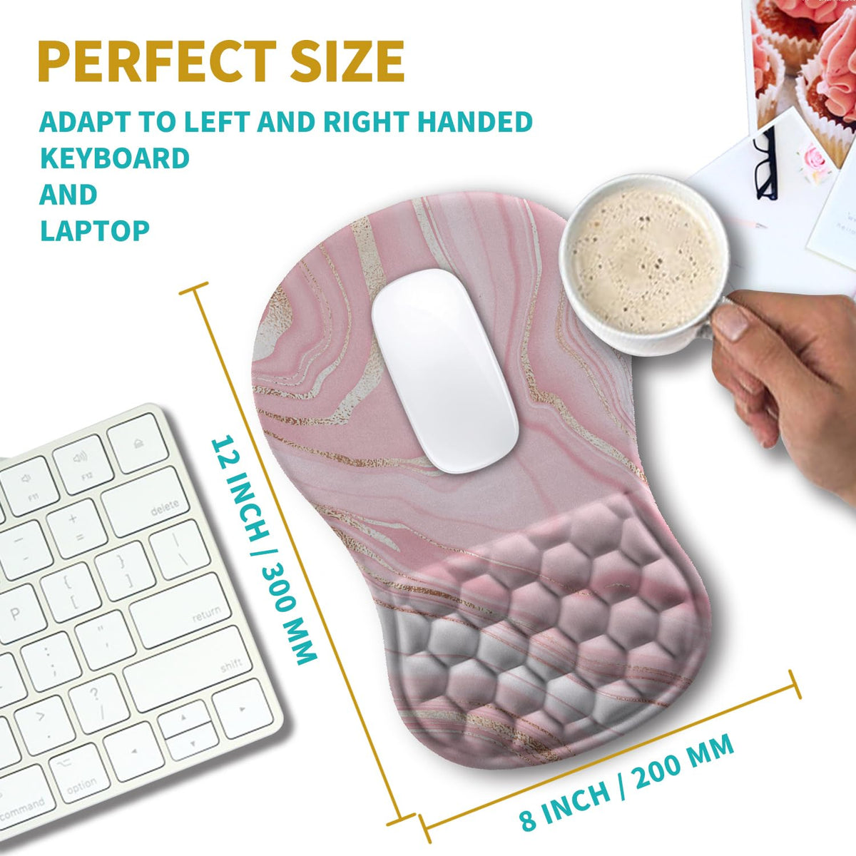 Hokafenle Ergonomic Mouse Pad Wrist Support, Wrist Rest Mousepad for Carpal Tunnel Pain Relief with