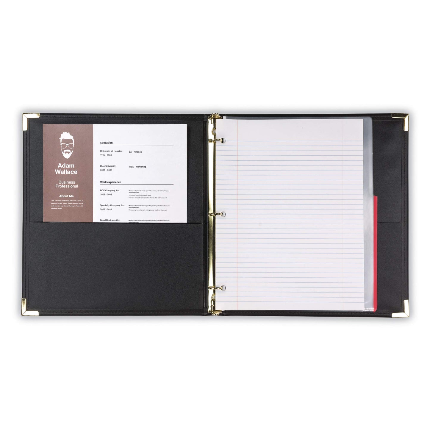 Samsill Classic Collection Leather 3 Ring Binder, Executive Presentation Portfolio, 0.5 Inch (Holds