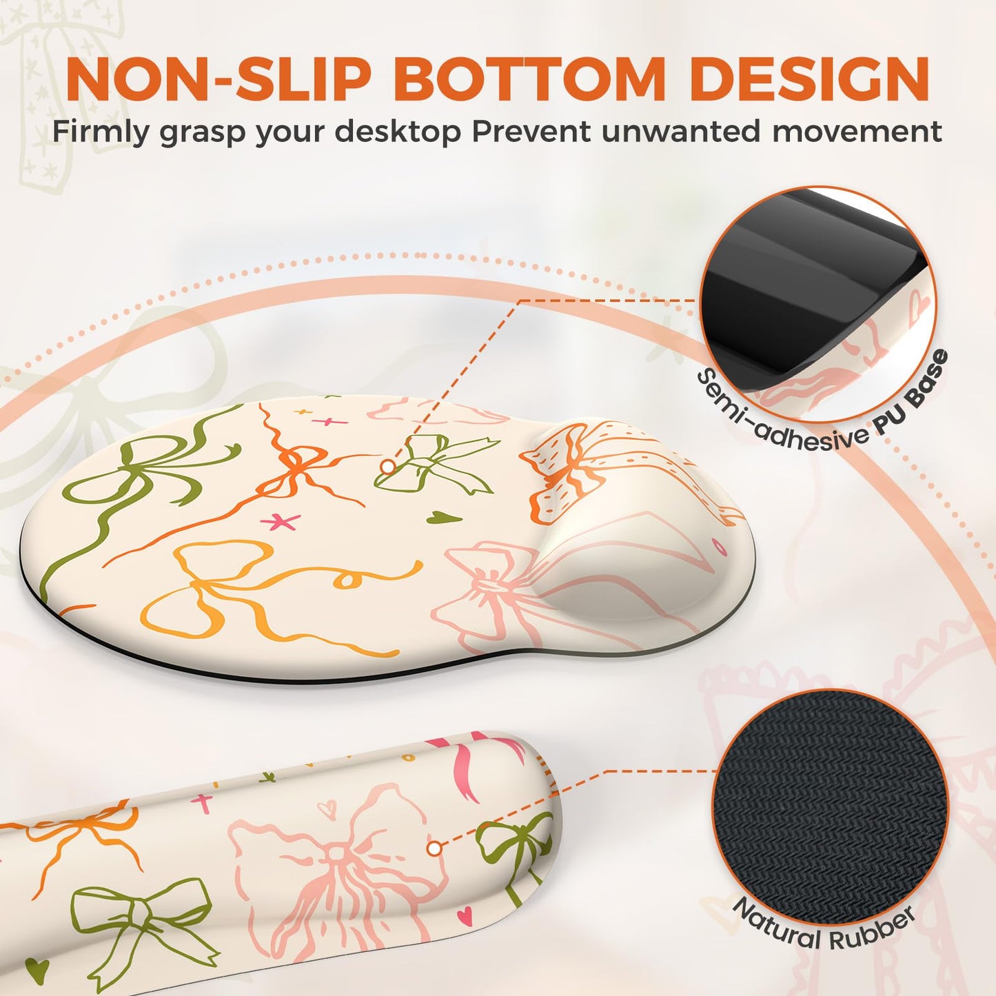 iCasso Desk Pad Mat, Large Mouse Pad and Keyboard Wrist Rest Set