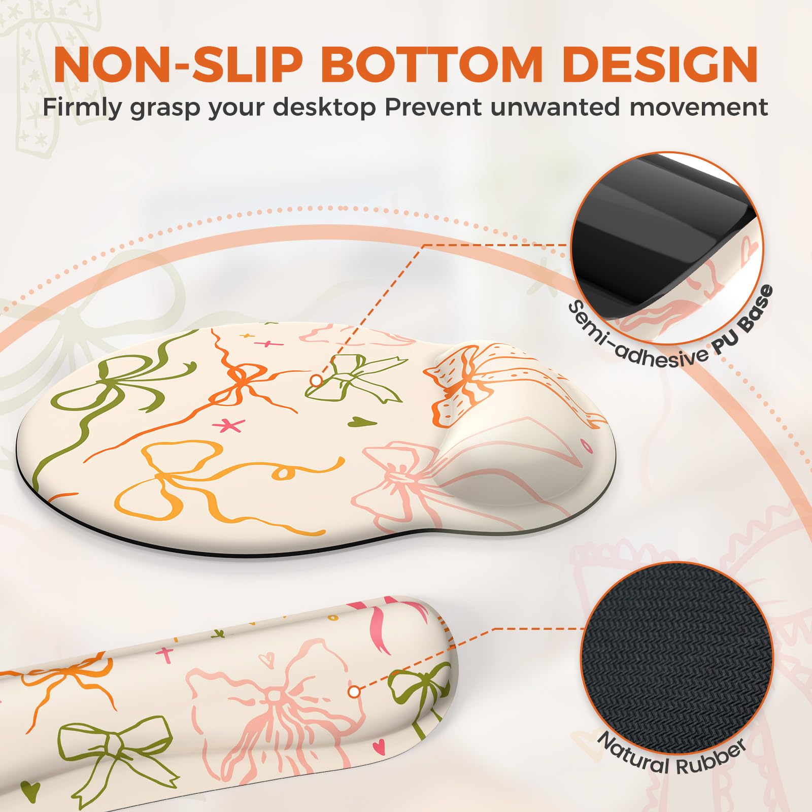 iCasso Desk Pad Mat, Large Mouse Pad and Keyboard Wrist Rest Set