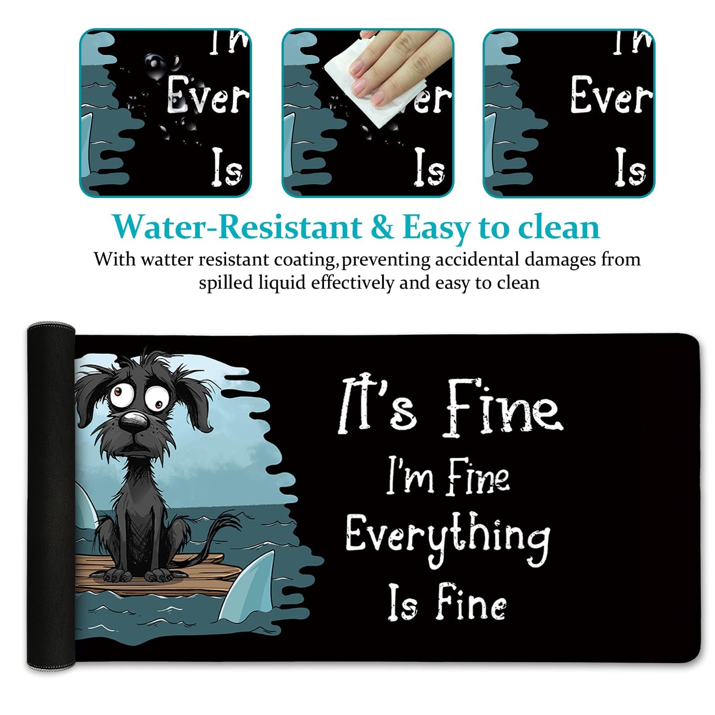 LIMKRIAN Dog Large Mouse Pad Desk Mat for Keyboard and Mouse, 31.5x11.8 in