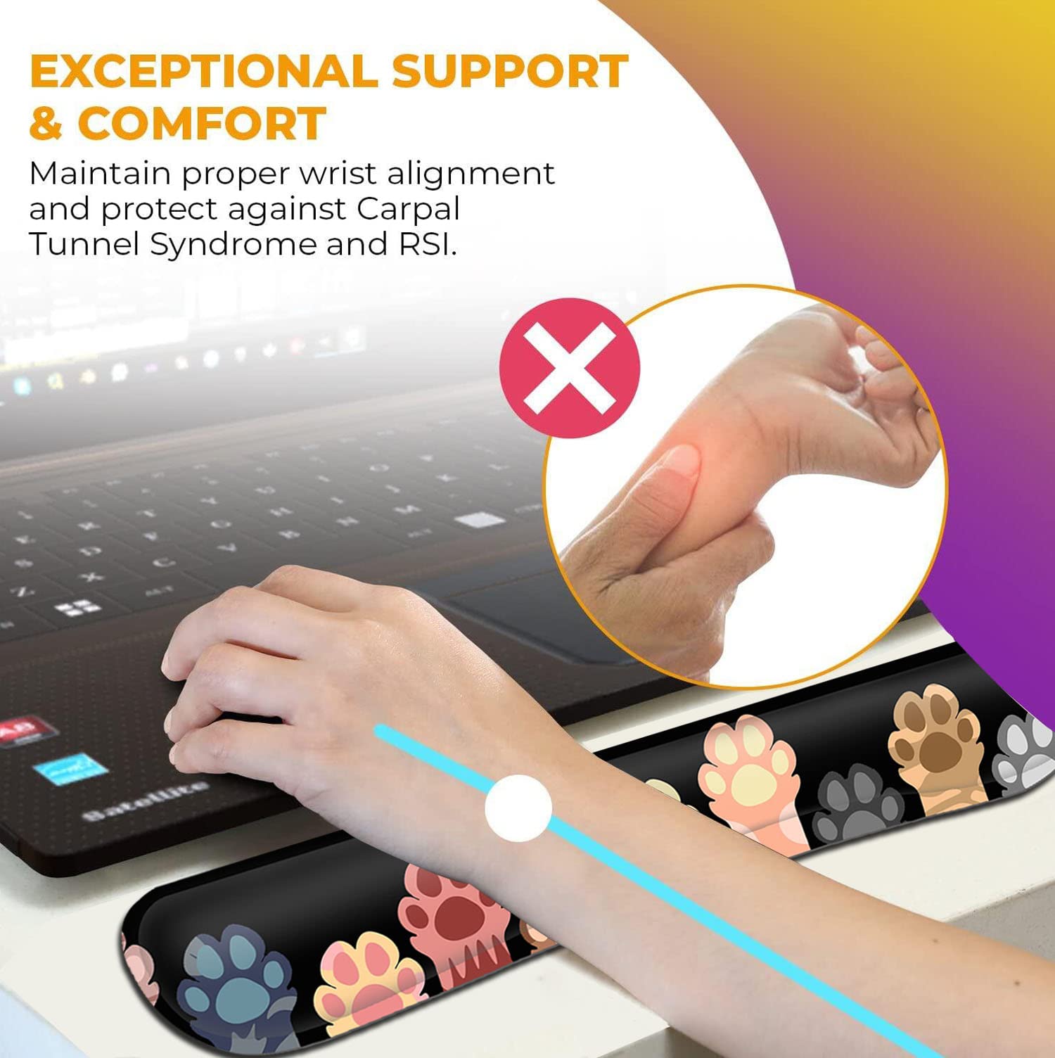 Ergonomic Mouse Pad with Wrist Support Gel Mouse Pad, Non-Slip Laptop Computer Keyboard Mousepad