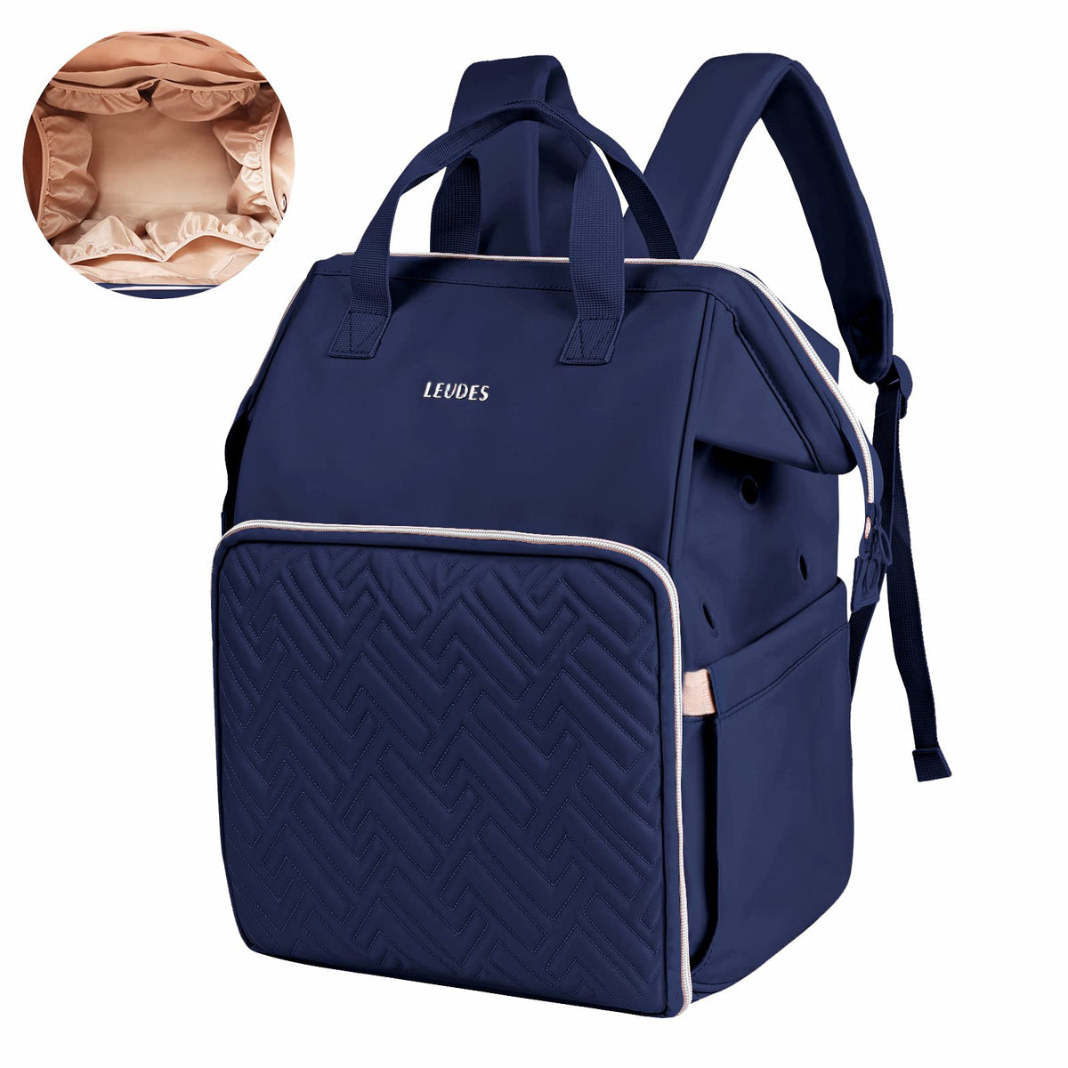 Leudes Crochet Bag Backpack for Yarn Storage Tote Travel Large Knitting Bag
