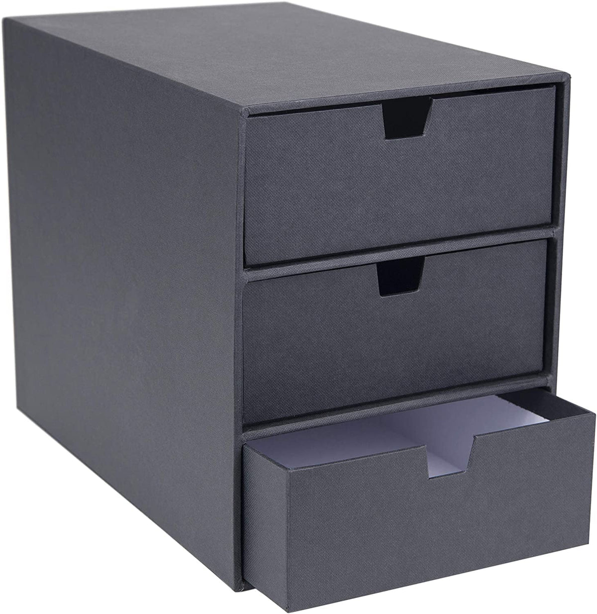 Bigso Ingrid 3-Drawer Fiberboard Desk Organizer for Office Supplies and Accessories - Stackable