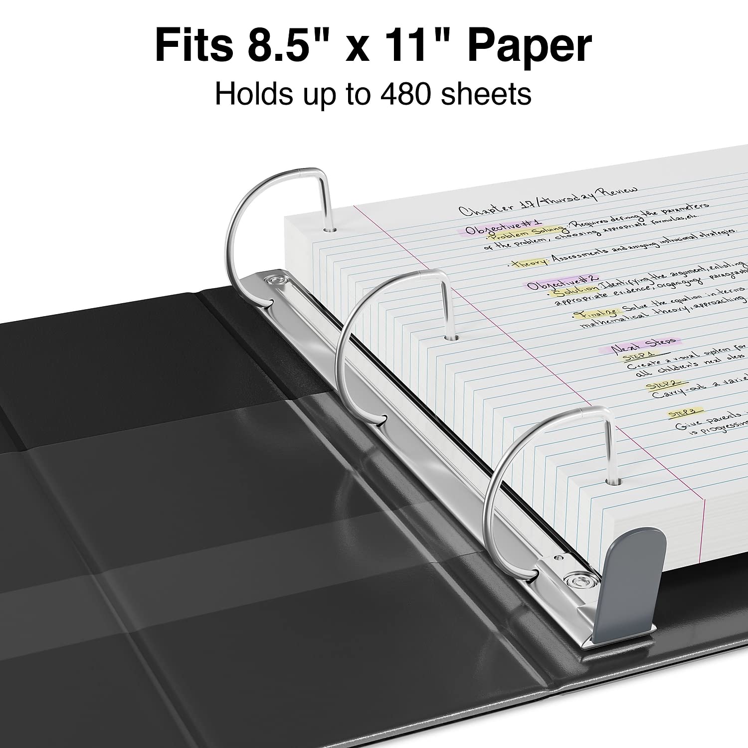 Staples Heavy-Duty 2-Inch 3-Ring View Binder, Black