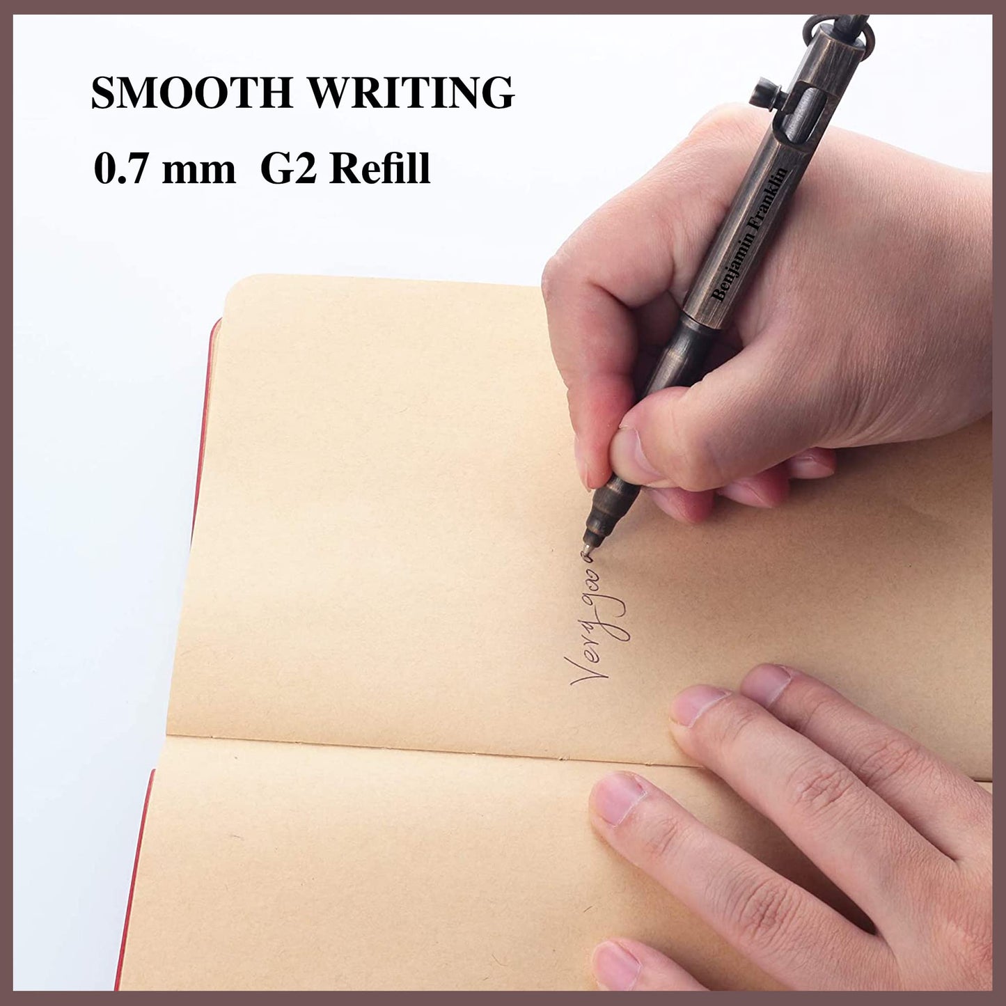 Auchic Personalized Bolt Action Pen Gift Set Free Engraved Customed Pocket EDC Brass Ballpoint Pen