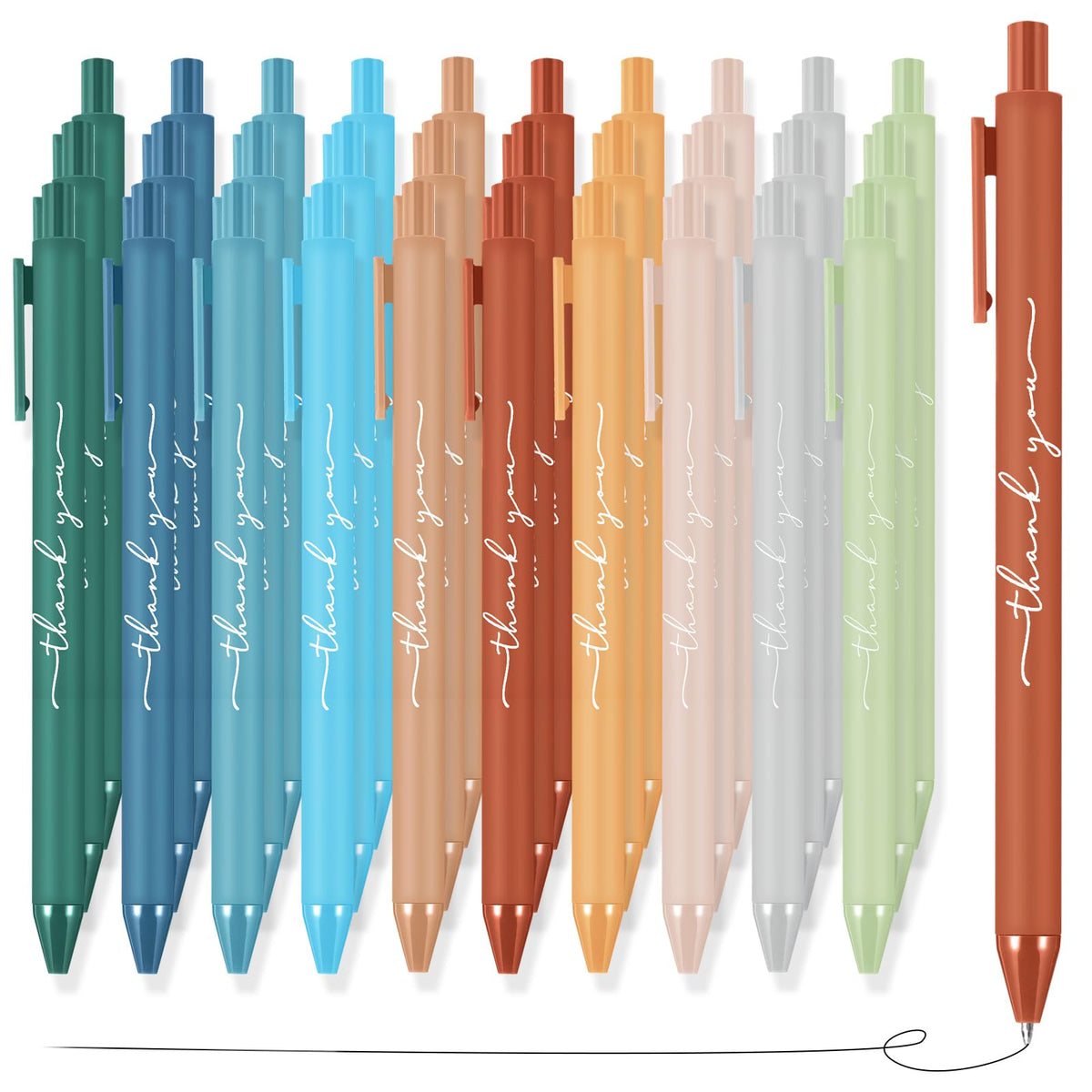 Dispowreath 50 Pcs Thank You Pen Bulk Cute Server Ballpoint, Morandi