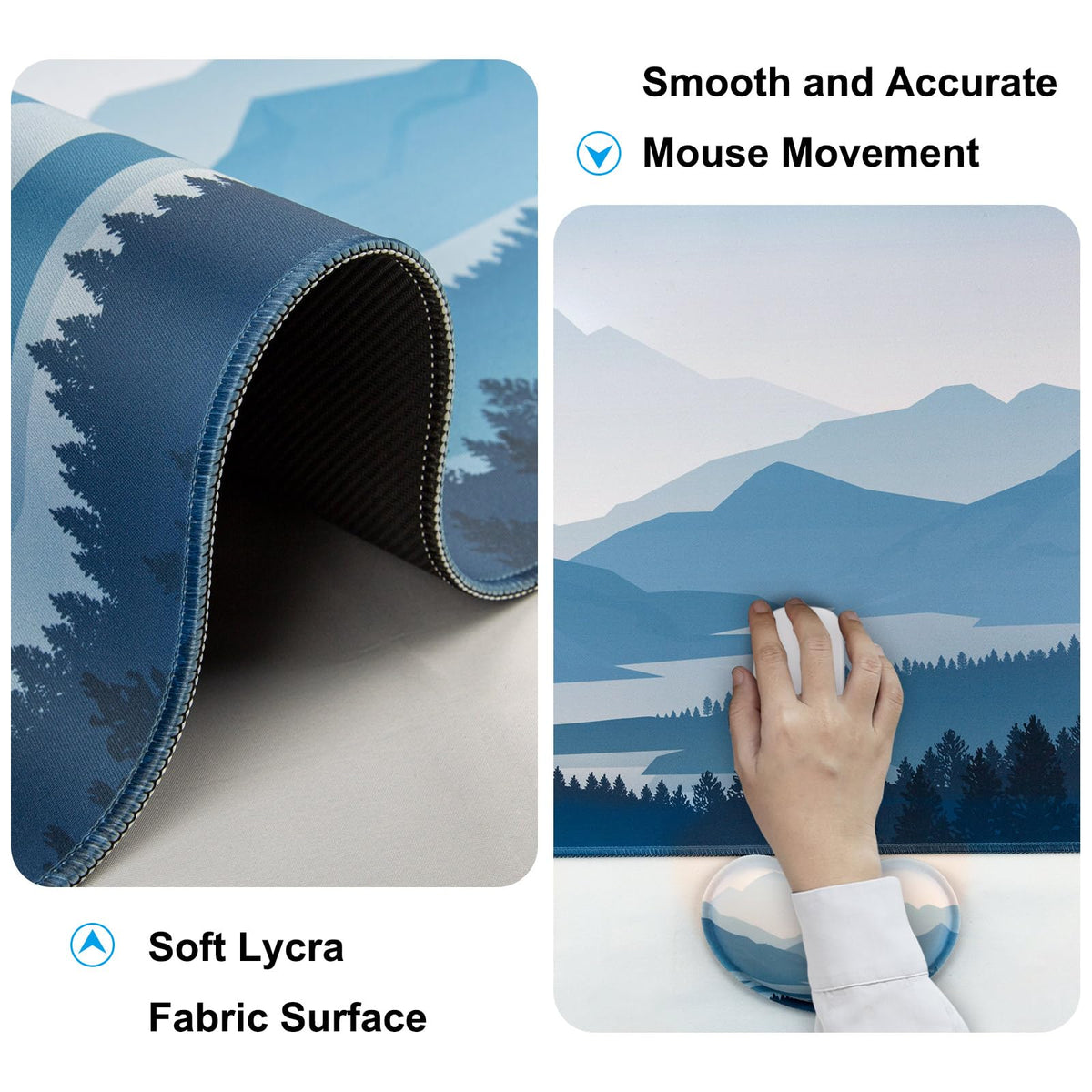4 in 1 Mouse Pad and Keyboard Wrist Rest,Large Desk Mat,Coaster Set-Forest