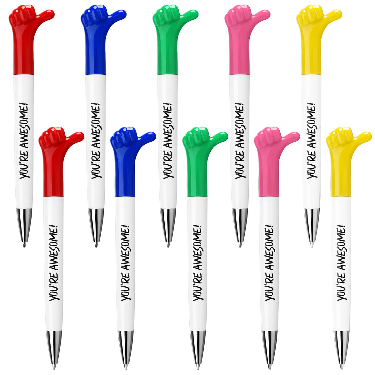 Fumete 50 Pcs You're Awesome Thumbs up Pens Thank You Gifts Inspirational Quotes Fun Employee