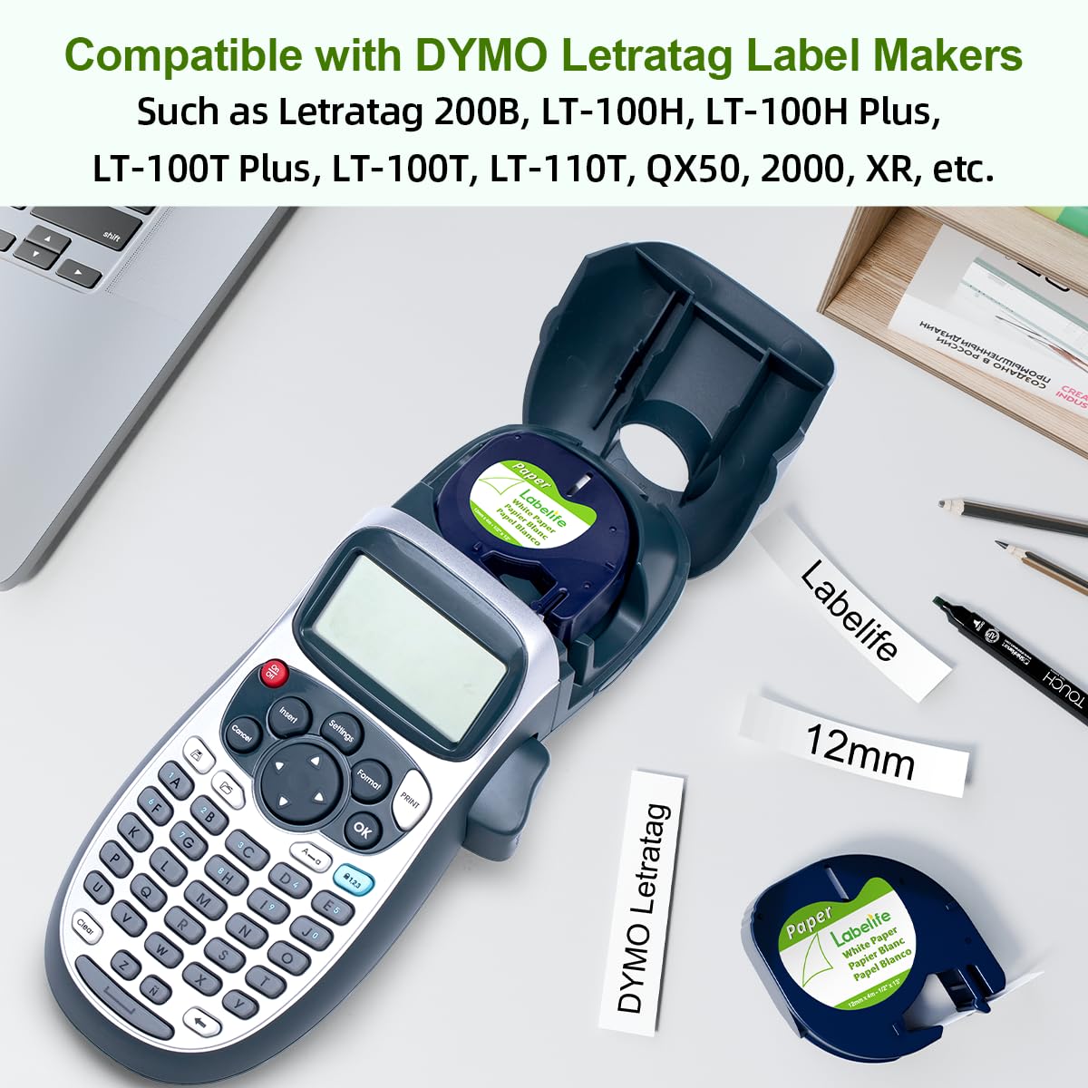 Replace for DYMO Label Maker Refills LetraTag White Paper 91330 10697