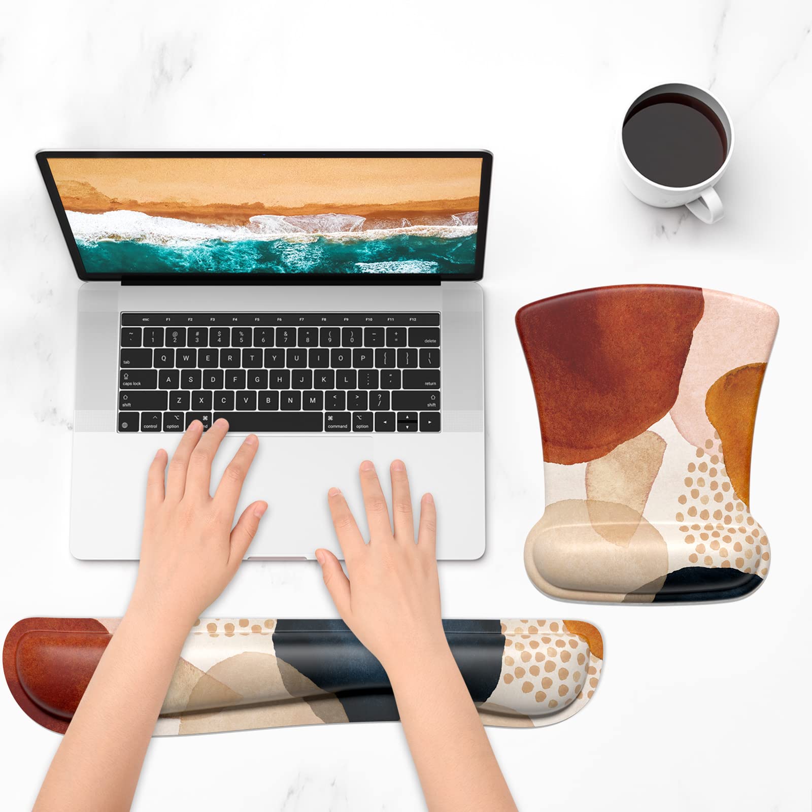 ITNRSIIET Mouse Pad Wrist Support Keyboard Wrist Rest Pad Ergonomic Mousepad Non-Slip Memory Foam