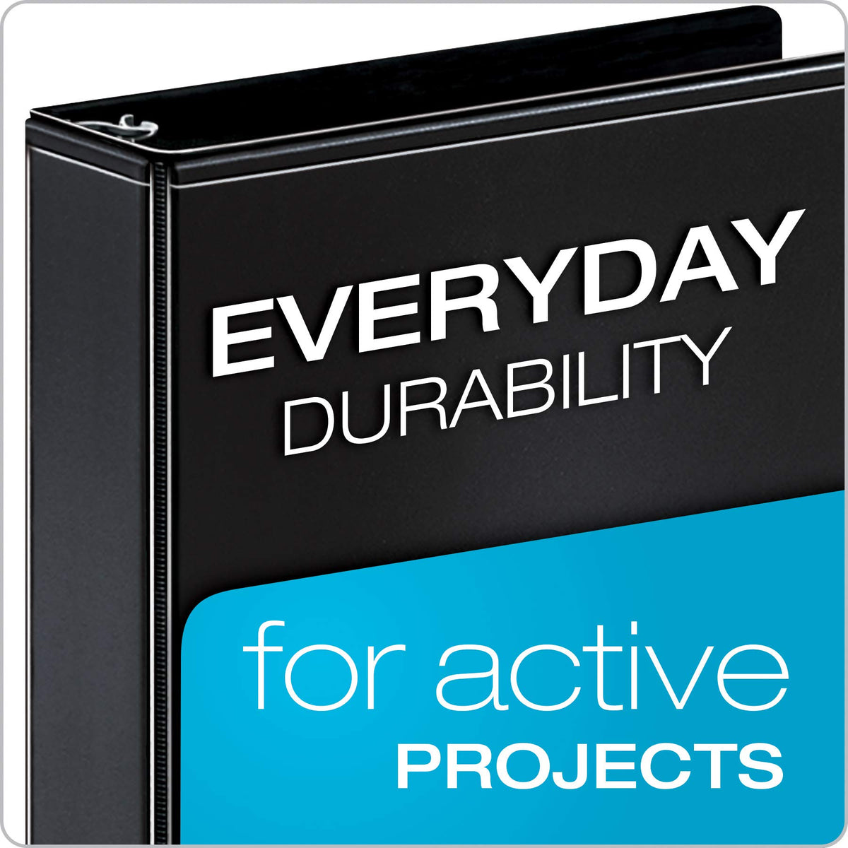 Cardinal Economy 3 Ring Binder, 1.5 Inch, Presentation View, Black, Holds 350 Sheets, Nonstick, PVC