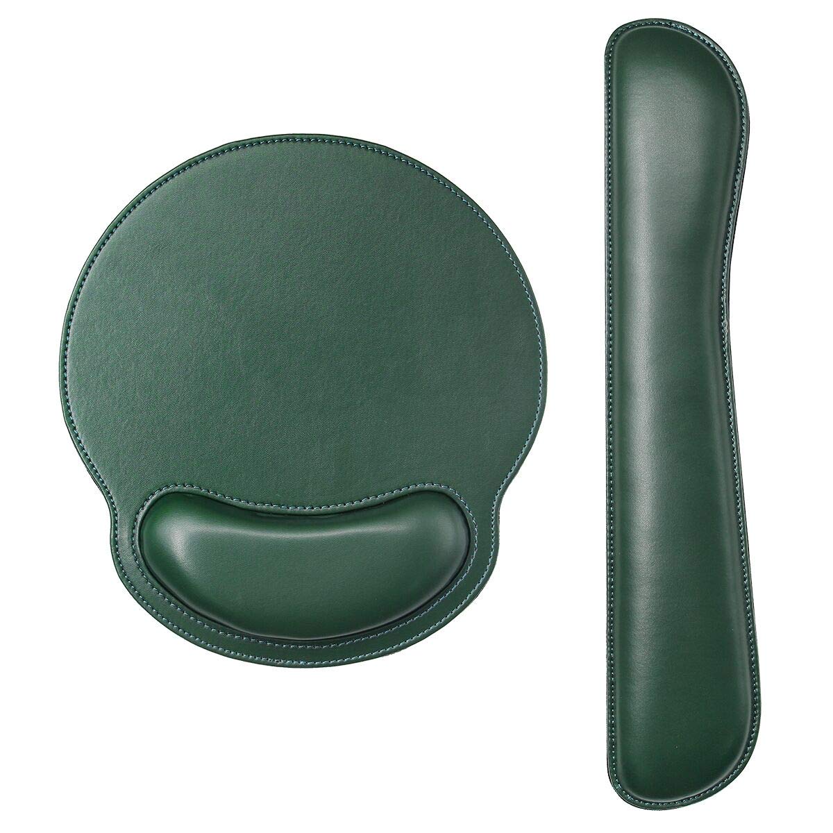 RICHEN Ergonomic PU Leather Keyboard Wrist Rest and Mouse Pad with Wrist Support, Memory Foam Set