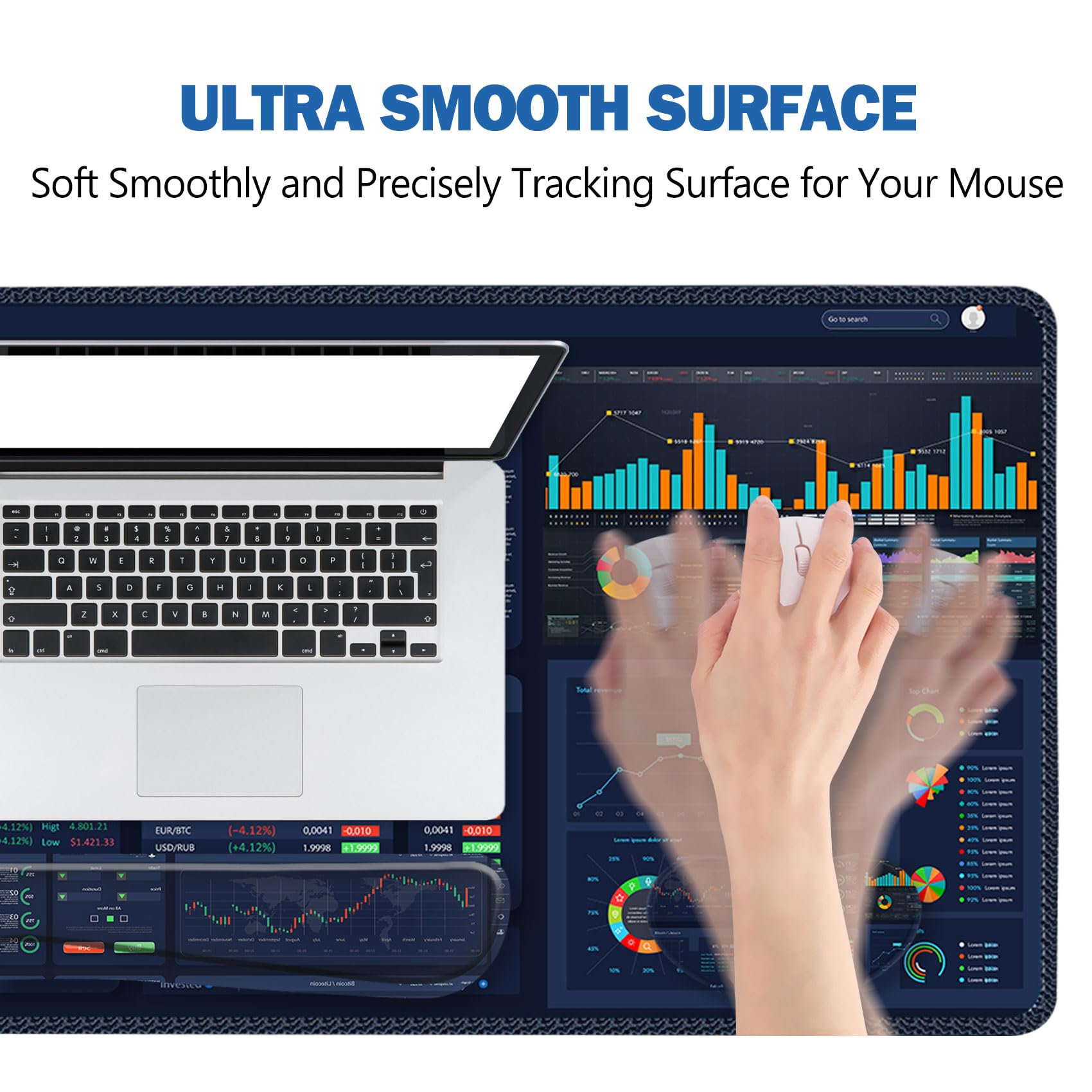 ToLuLu Extended Gaming Mouse Pad, Memory Foam Ergonomic Keyboard Mouse Wrist Rest Support Set