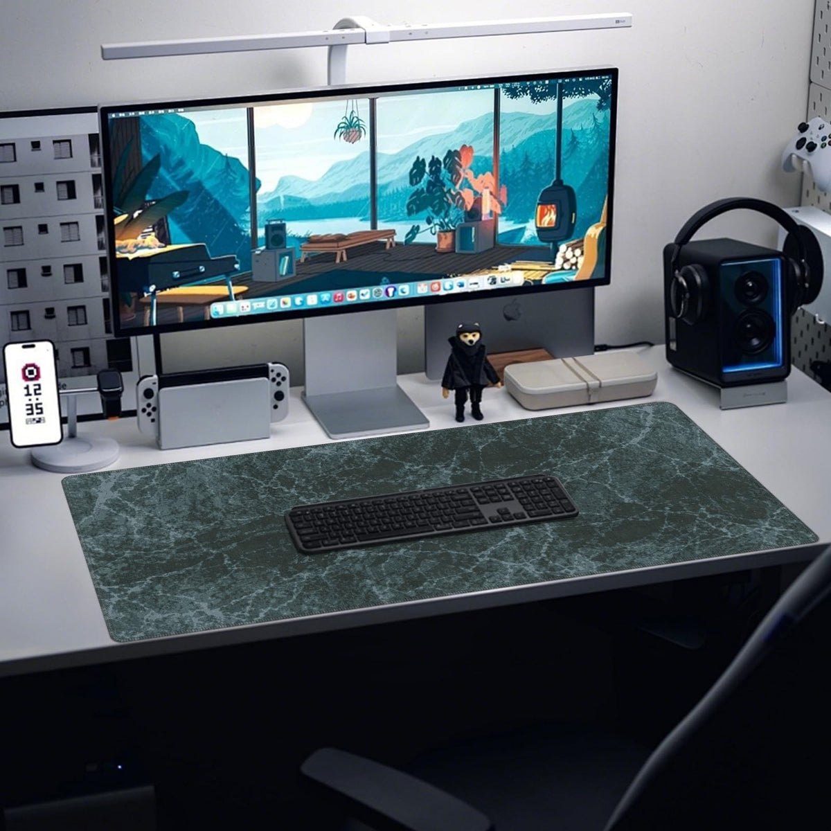 Baziabbo Desk Mat,XXL Extended Large Mouse Pad,Gaming Mousepad with Stitched Edge,Non-Slip Rubber