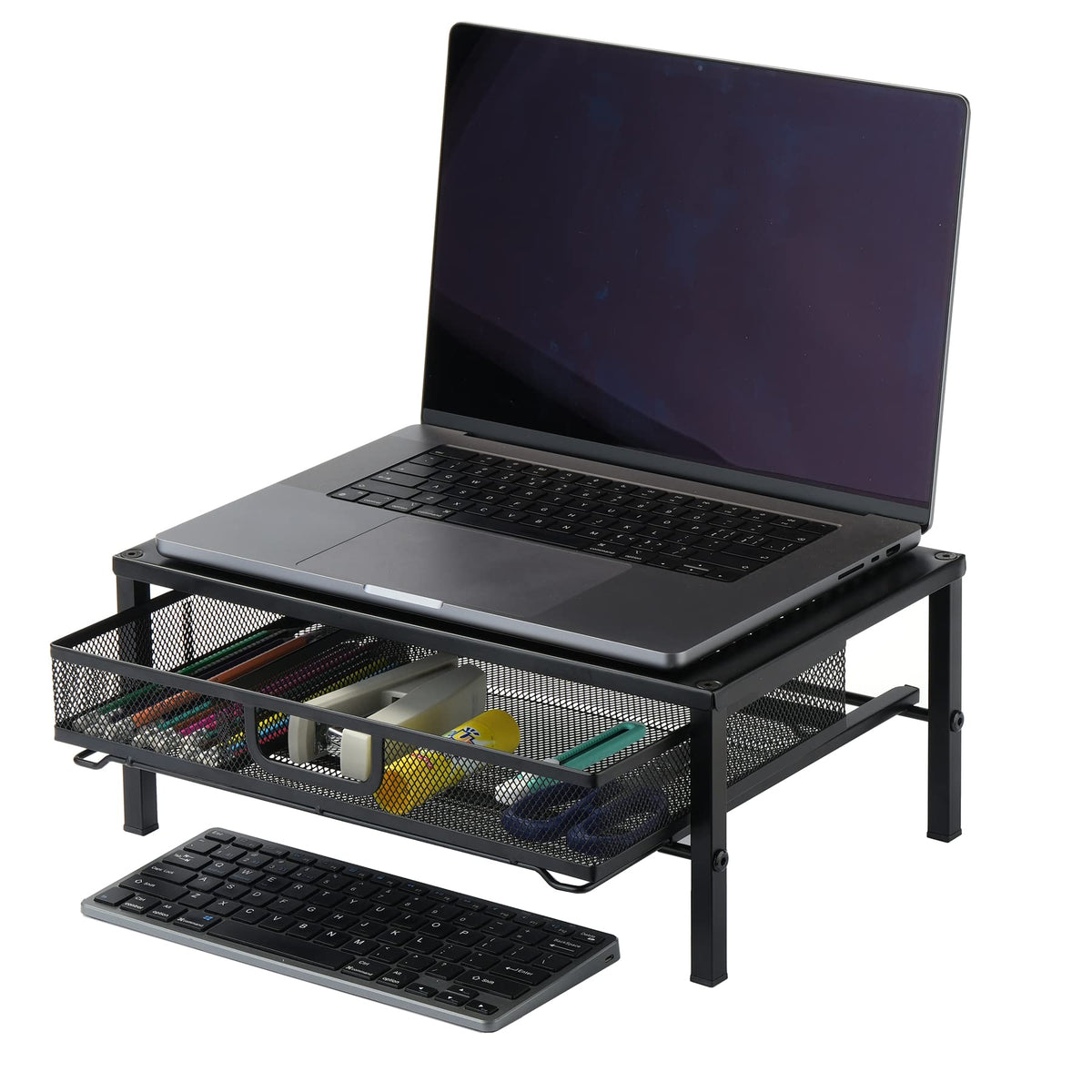 Mknana Metal Computer Stand for Desk,Monitor Riser with Drawer ,Desktop Stand for Laptop,Printer