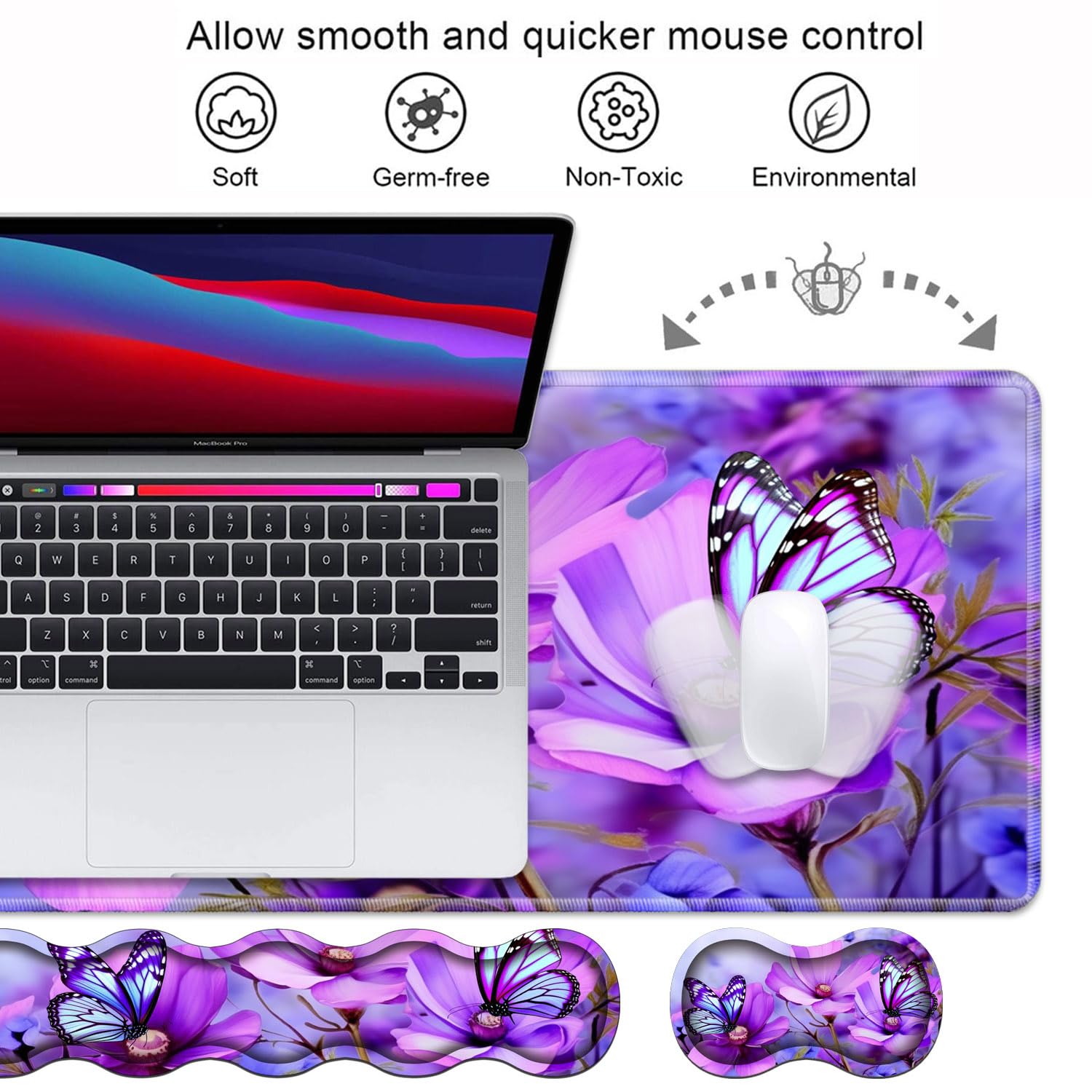 Ergonomic Keyboard Wrist Rest & Mouse Pad Wrist Rest Set, Large XXL Gaming Desk Mat 31.5"x 11.8"
