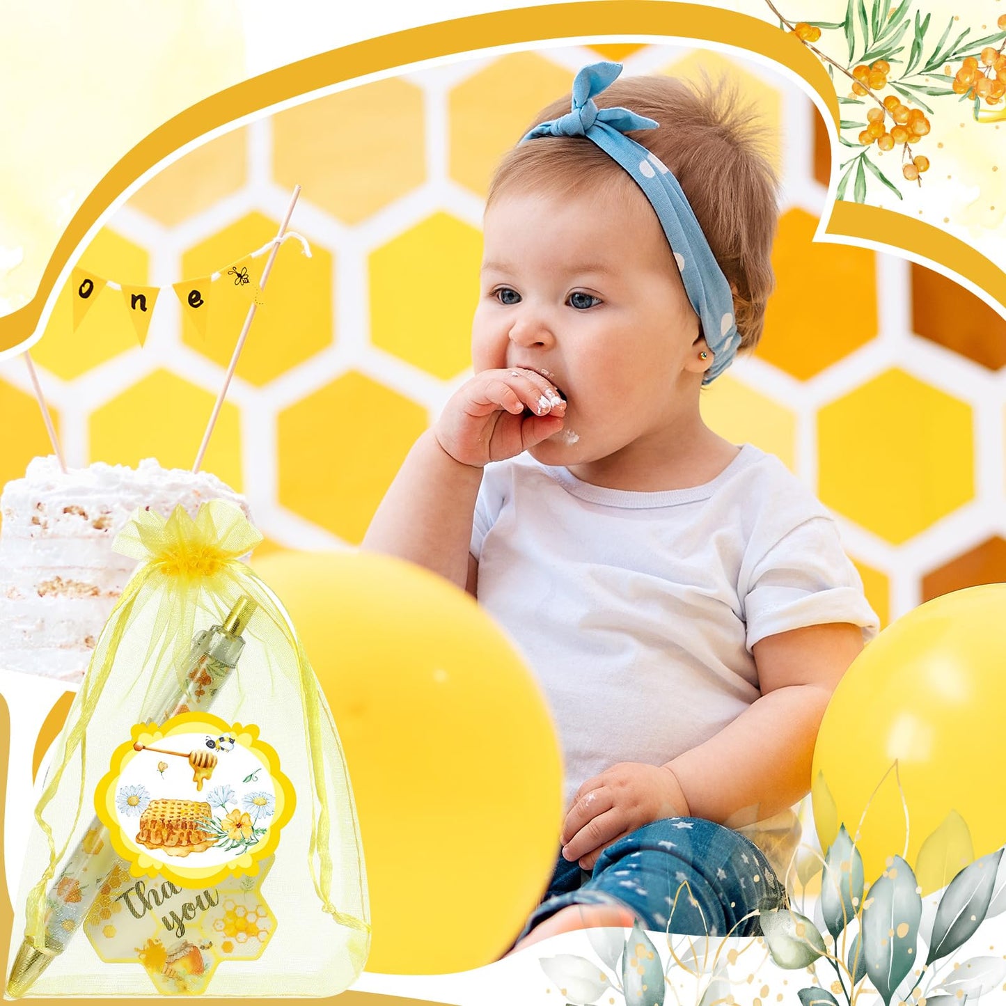 Chuangdi 50 Sets Baby Shower Favors Gifts for Guests Includes 50 Pcs Ballpoint Pens, Thank You