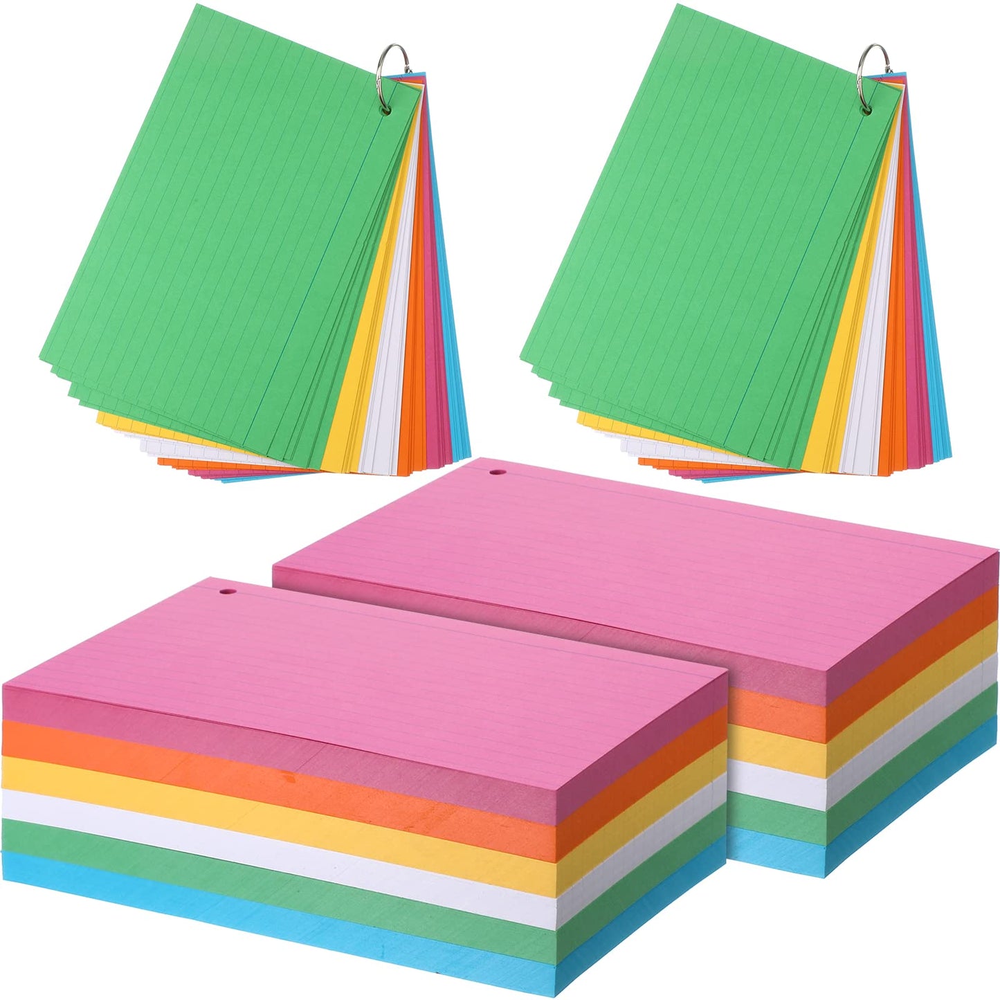 Leelosp 5 x 8 in Colored Index Cards, Study Flash Cards, Fresh Color