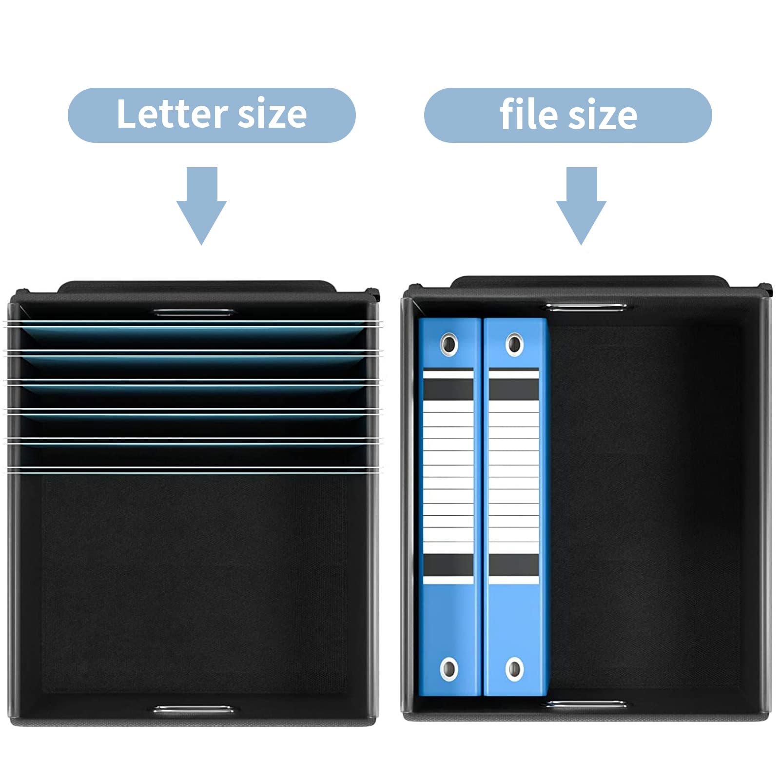 Huolewa File Organizer Box with Lids, Collapsible File Folder Organizer
