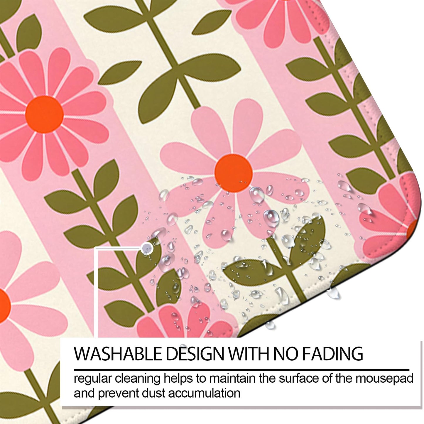 JIANG100 Vintage Pink Flower Design Gaming Desk Mat, Extended Mouse Pad, XL