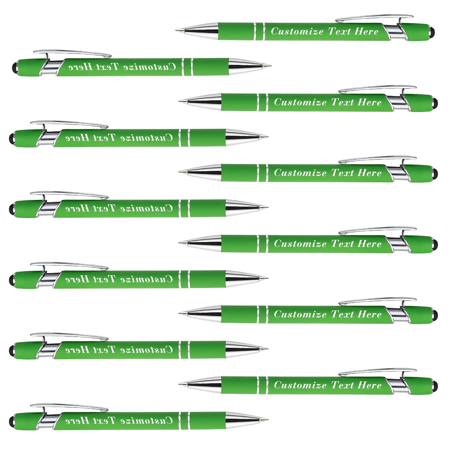 Personalized Pens Bulk with Stylus Tip 12 Pcs Custom Engraving Ballpoint Pens with Name Message