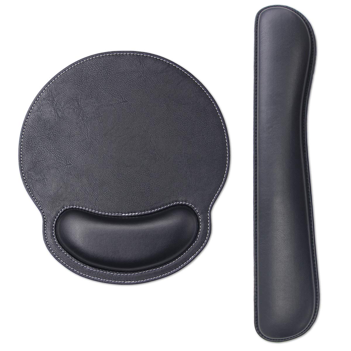 RICHEN Ergonomic PU Leather Keyboard Wrist Rest and Mouse Pad with Wrist Support, Memory Foam Set