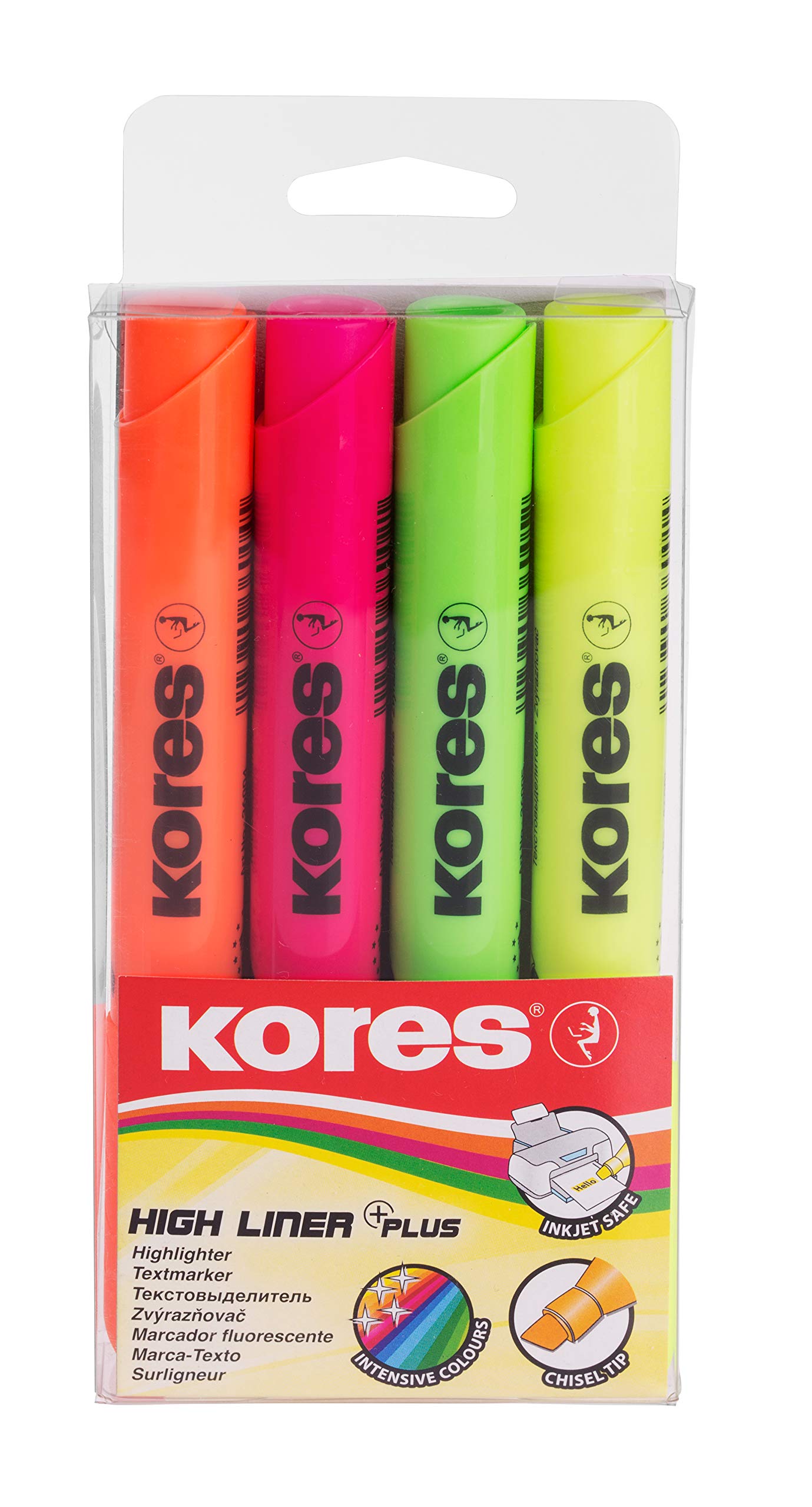 Kores - Fluorescent Highlighter Pen - High Liner Plus, Fluorescent, Water Based-Ink Highlighter Pen
