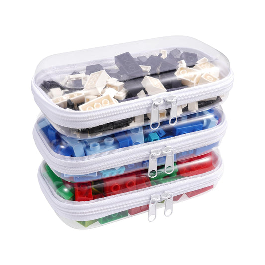 Clear Hard Shell Zipper Case,3PCS Transparent Clear Zipper Pouches,Hard Side Plastic Case