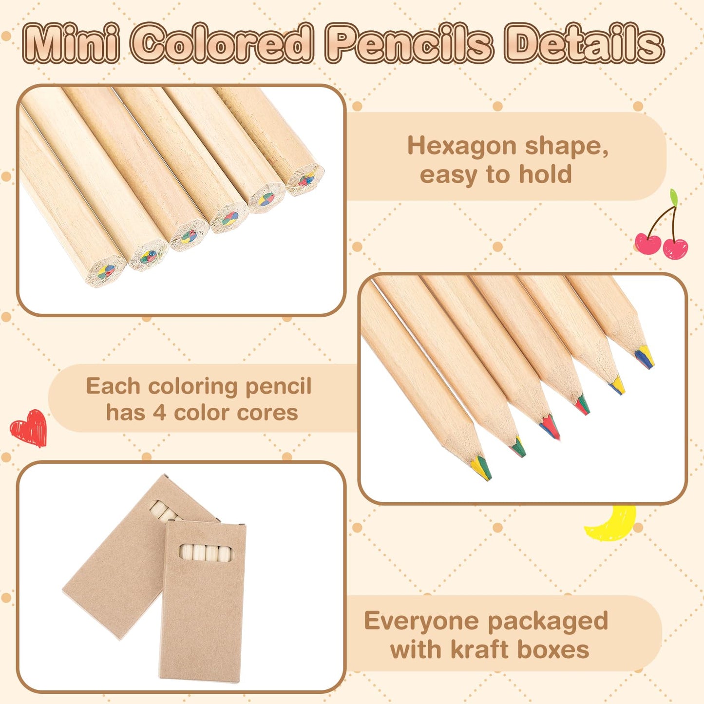Ctosree 24 Packs Mini Colored Pencils Bulk Coloring Pencil in Boxes Back to School Gifts for