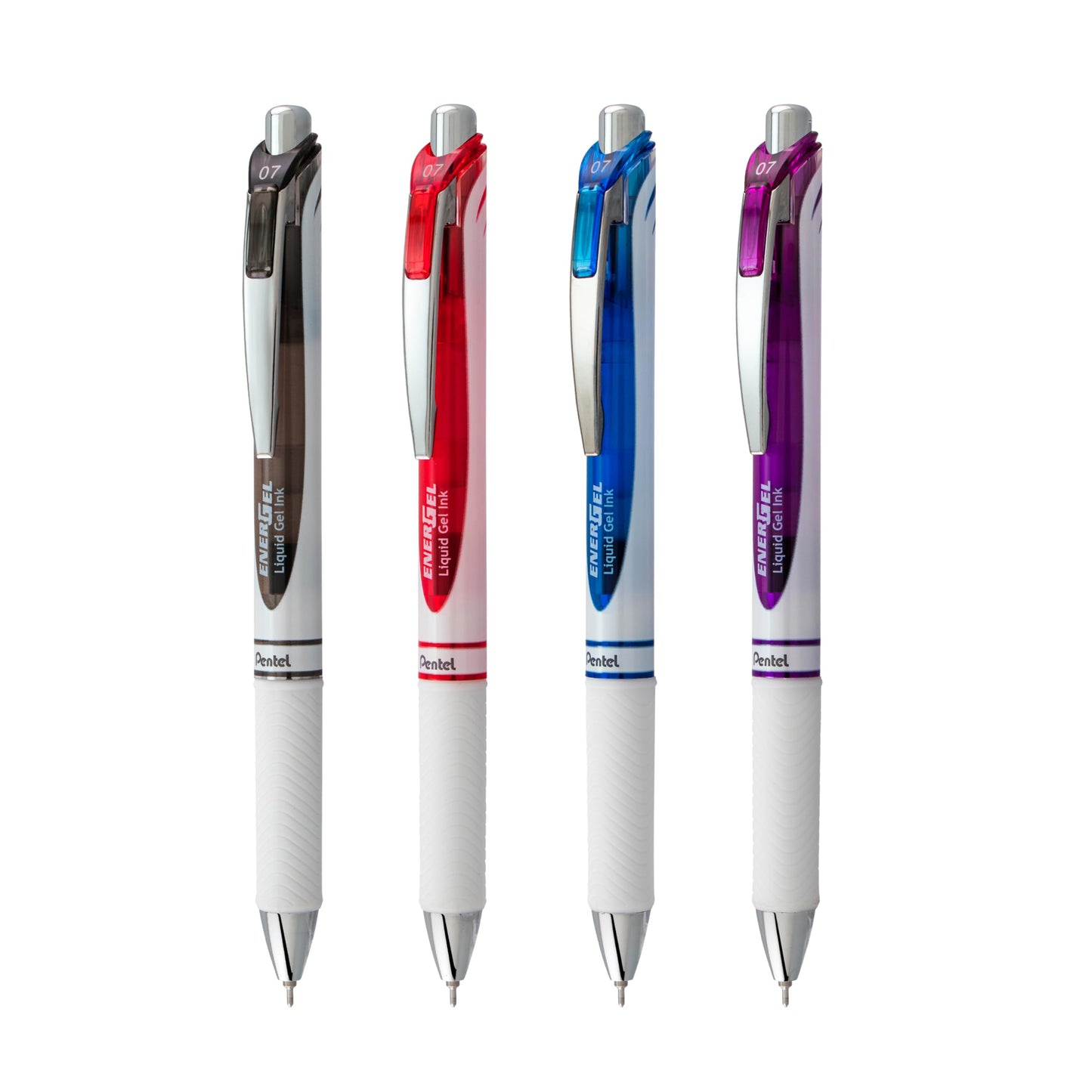 Pentel EnerGel Pearl Retractable Liquid Gel Pen, Needle Tip, 0.7mm, Medium Line, Assorted Ink, 8-Pk