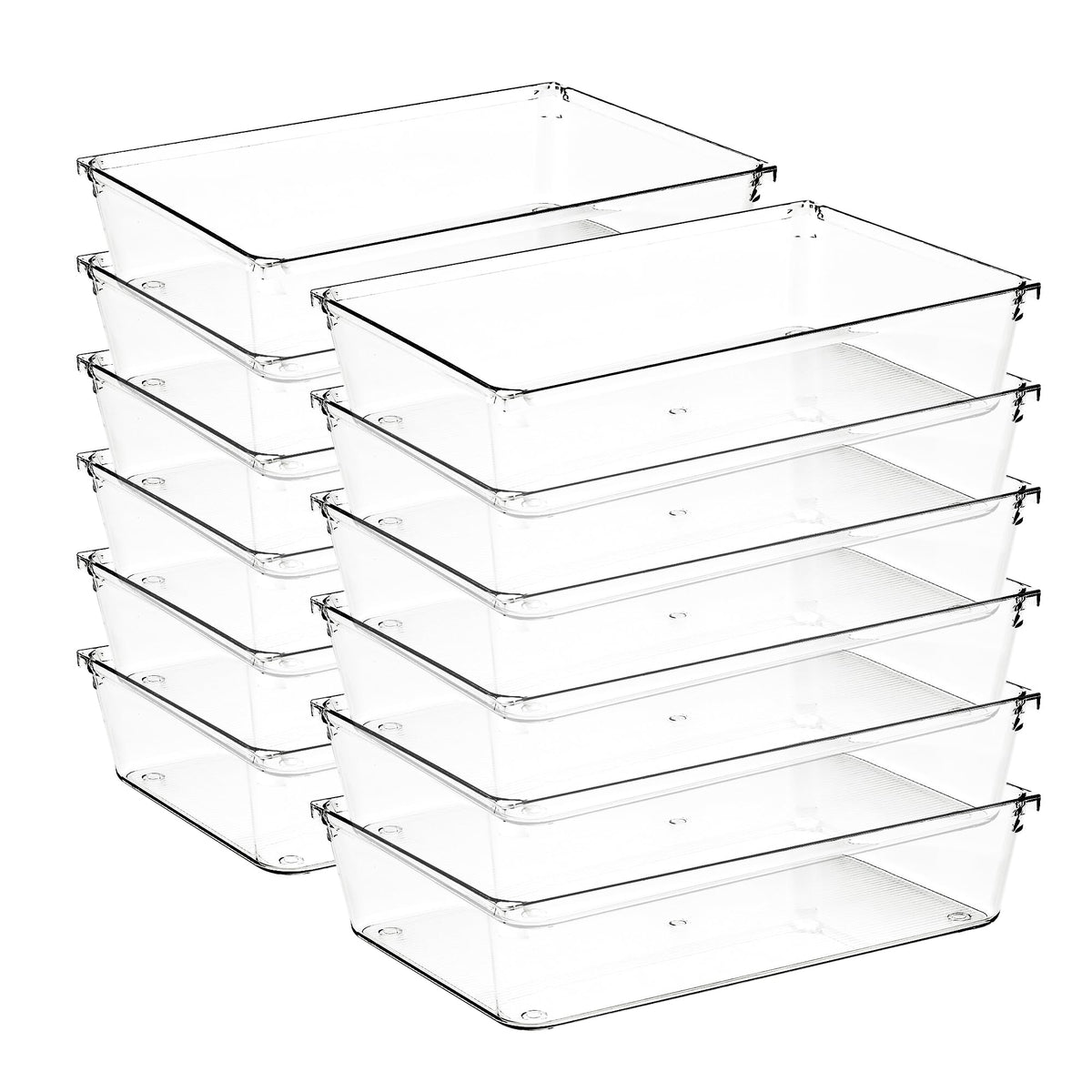 Ravinte Decor 12 Pack Drawer Organizers, 6"X 9" Clear Acrylic Storage Bins