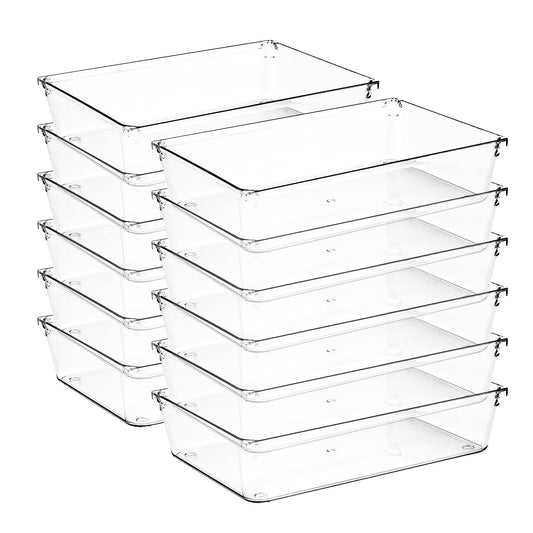Ravinte Decor 12 Pack Drawer Organizers, 6"X 9" Clear Acrylic Storage Bins