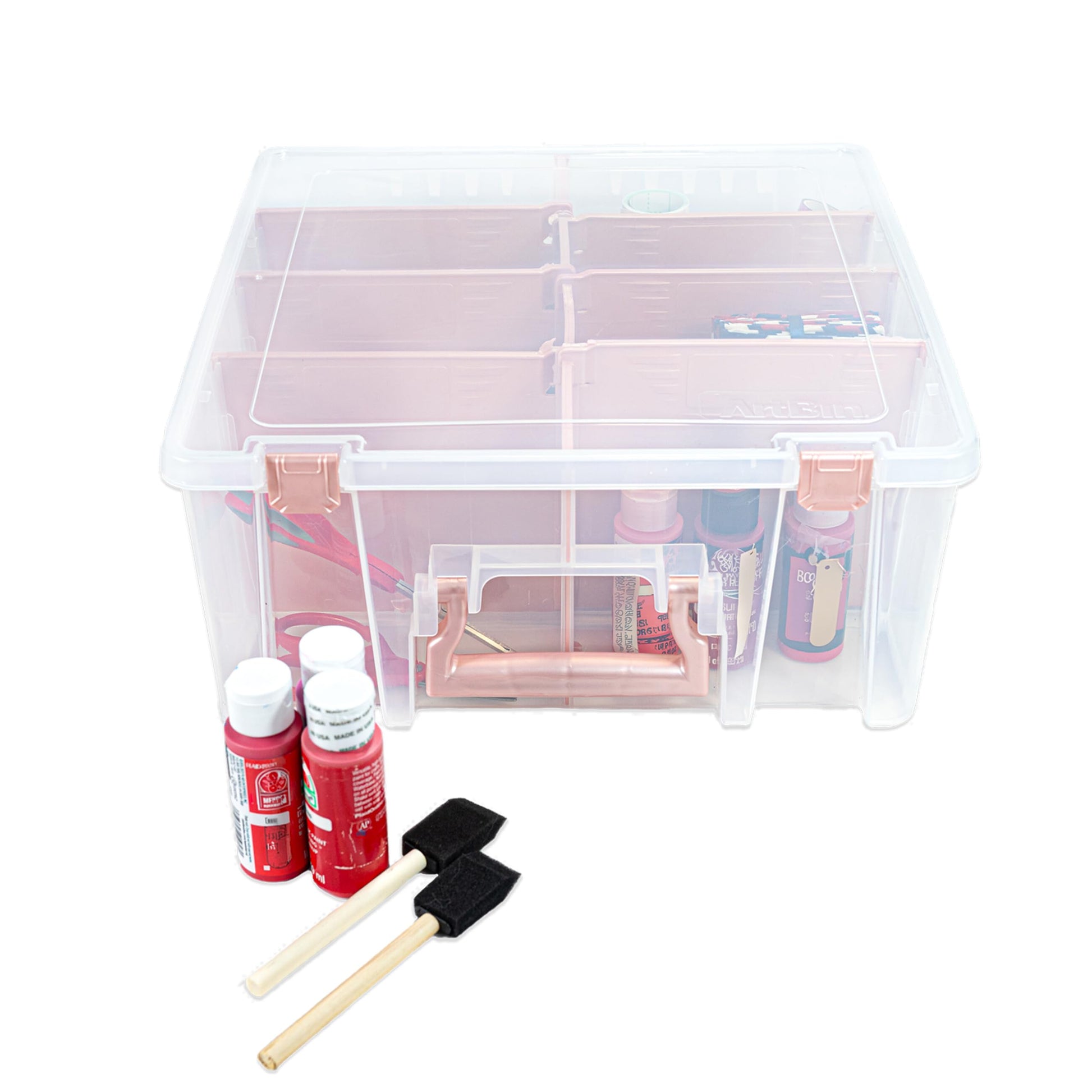 ArtBin 6990RK Super Satchel Double Deep, Portable Art & Craft Organizer with Handle, [1] Plastic