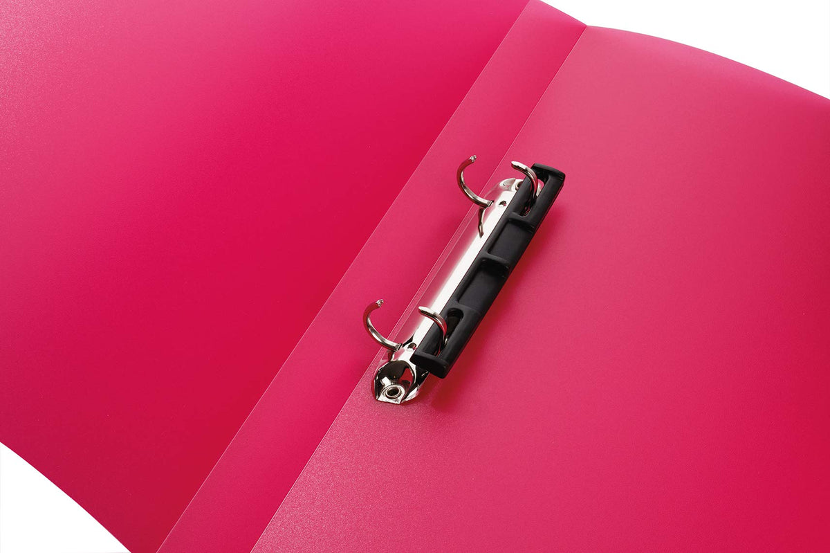 HERMA Ring Binder Translucent in Pink, A4, 25 mm Spine, Slim 2-Ring Binder Made of Plastic