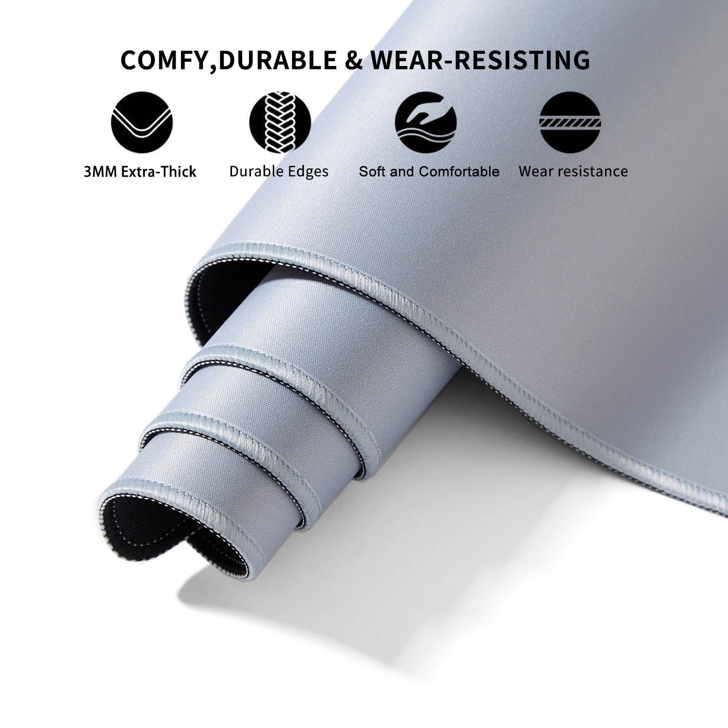 DOBAOJIA Mouse Pad Gray, Mouse and Keyboard Combo Pad XXXXL 39.4” x 19.7”
