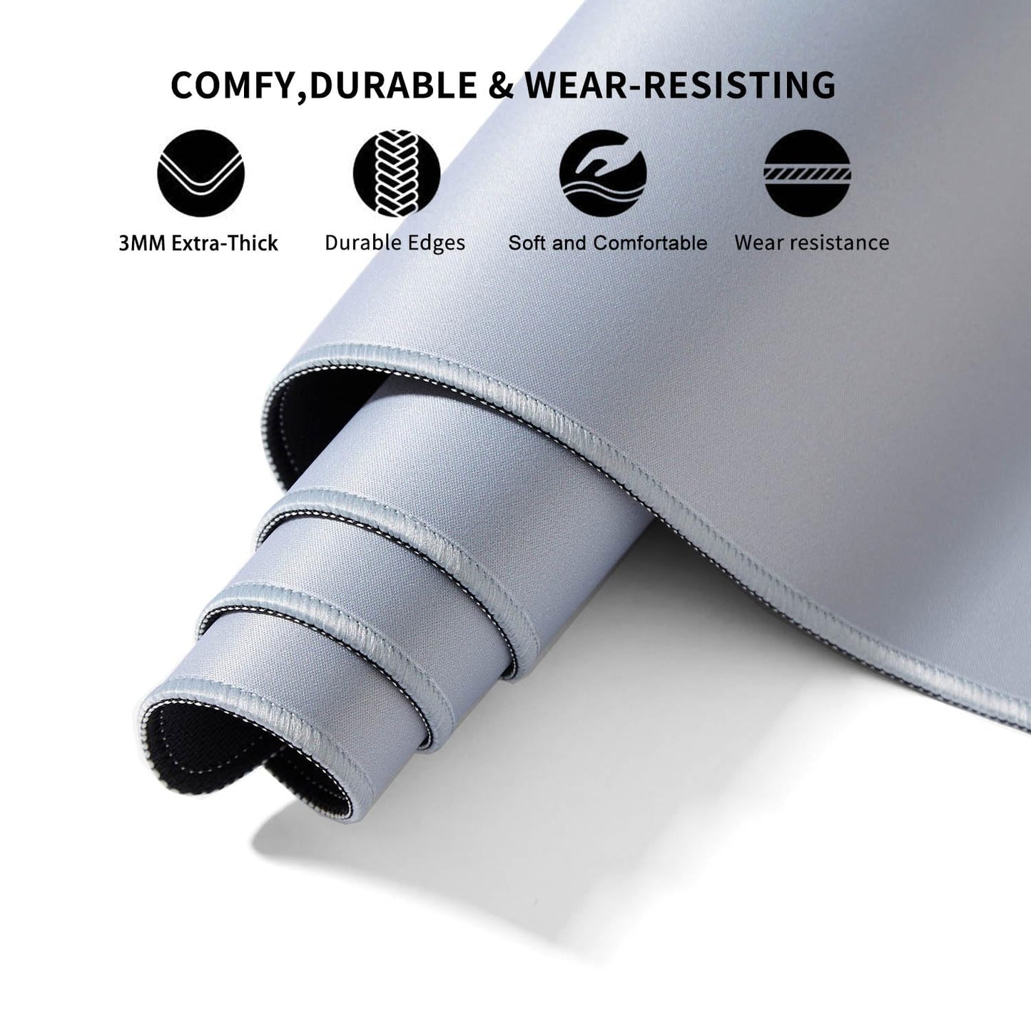 DOBAOJIA Mouse Pad Gray, Mouse and Keyboard Combo Pad XXL 31.5” x 15.8”